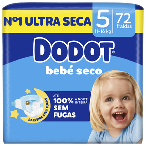 Fraldas Bebé Seco 11-16kg T5 Dodot