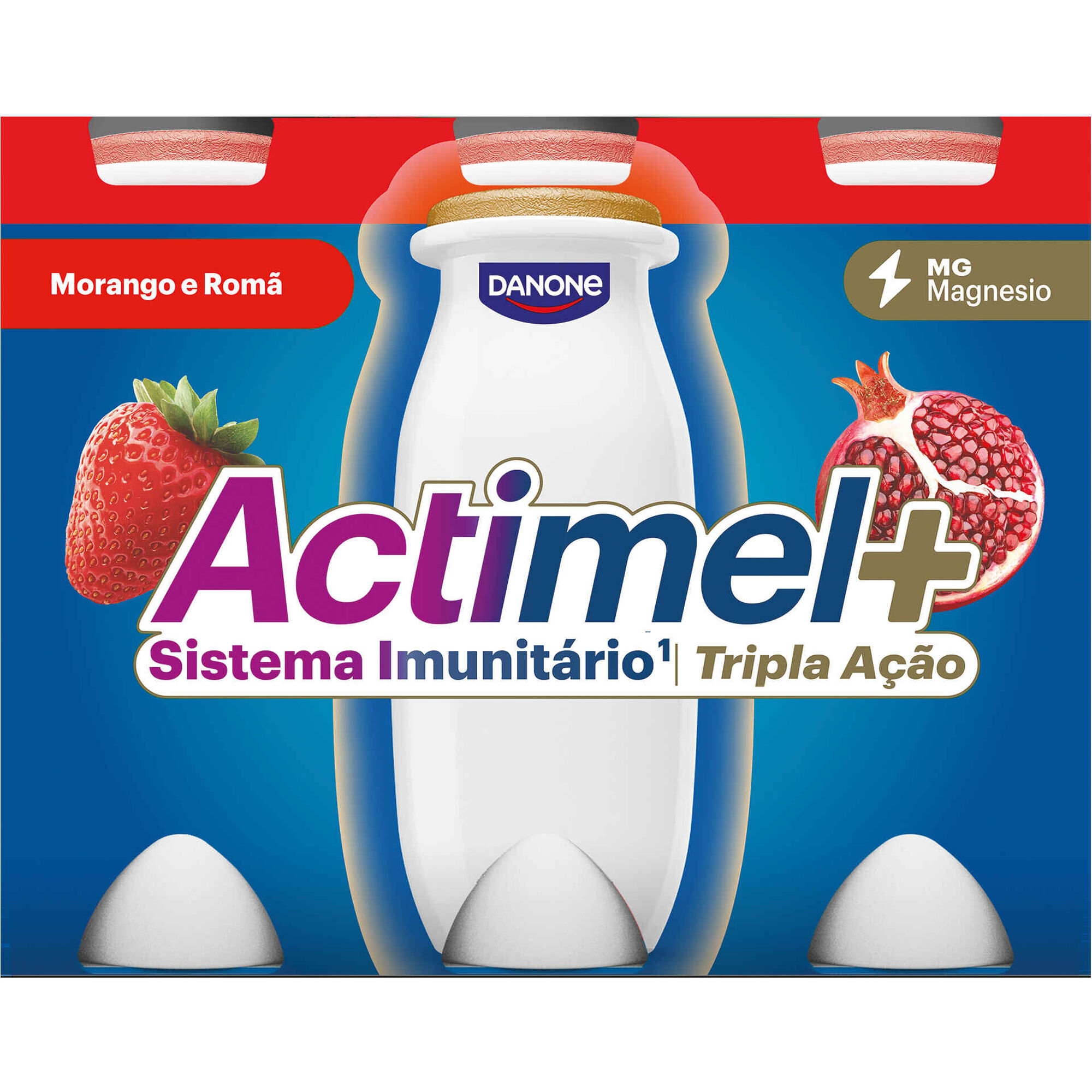 Defesas L&iacute;quido Morango e Rom&atilde; Actimel Danone