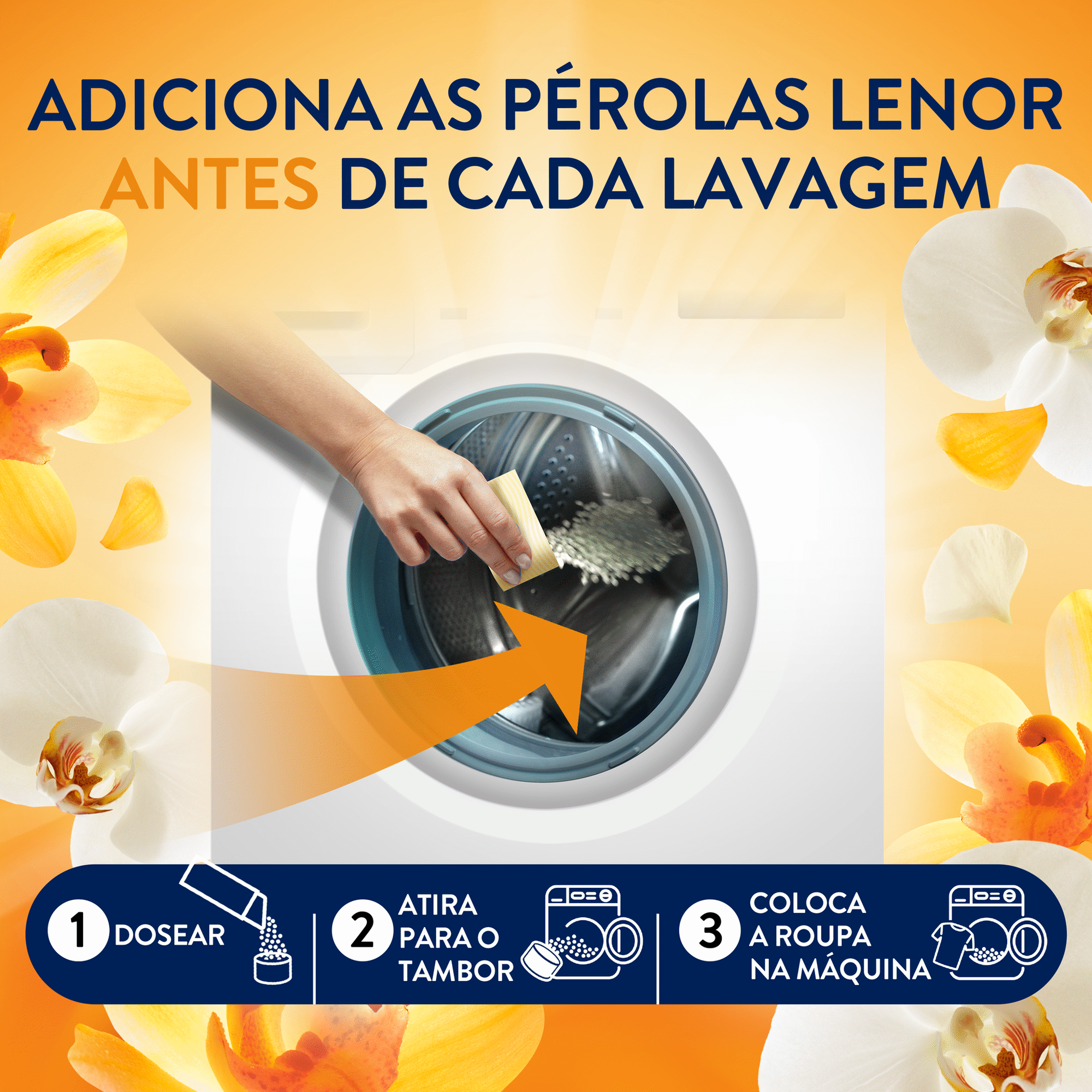 Intensificador Perfume P&eacute;rolas Orqu&iacute;dea Dourada Lenor