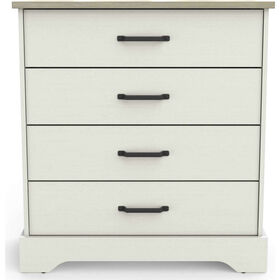 Cómoda 4 Gavetas 85x42x94cm Branca e Carvalho Cottage