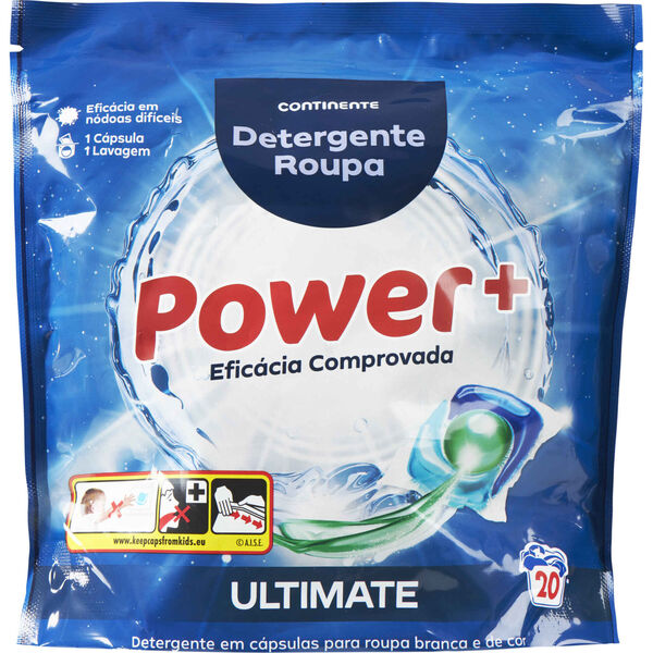 Detergente Máquina Roupa Cápsulas Limpeza Ativa Continente