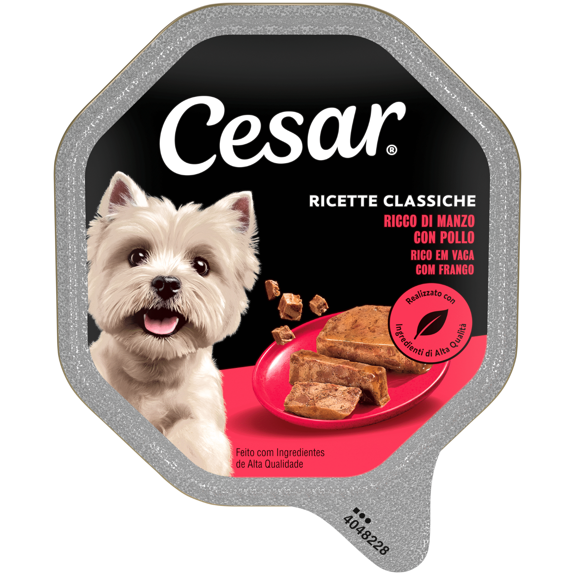Comida H&uacute;mida para C&atilde;o Pat&ecirc; Vaca Terrina Cesar
