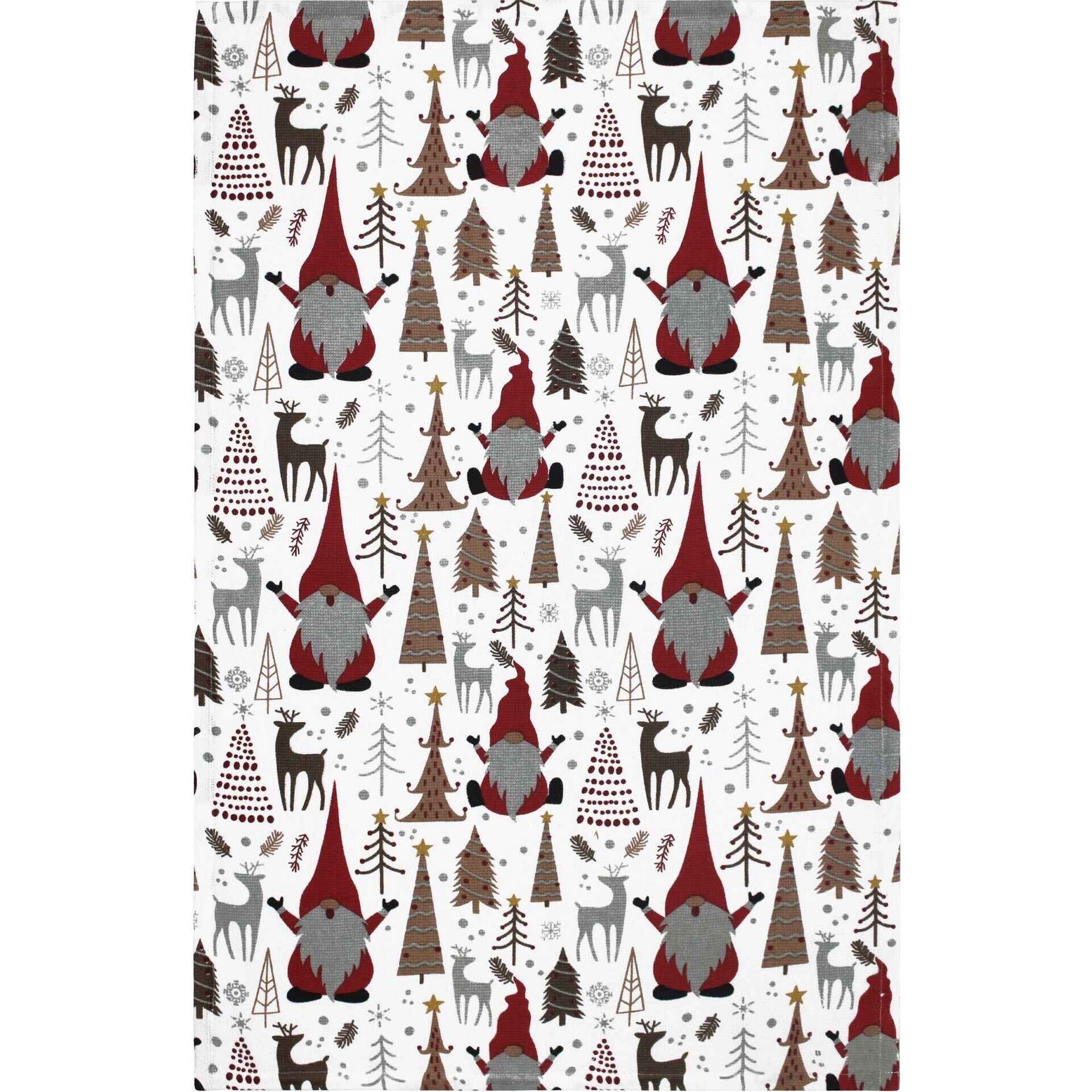 Pano Natal 40x60cm Gnomos