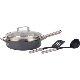 Frigideira Wok Antiaderente com Tampa Frigideira Wok Antiaderente com Tampa