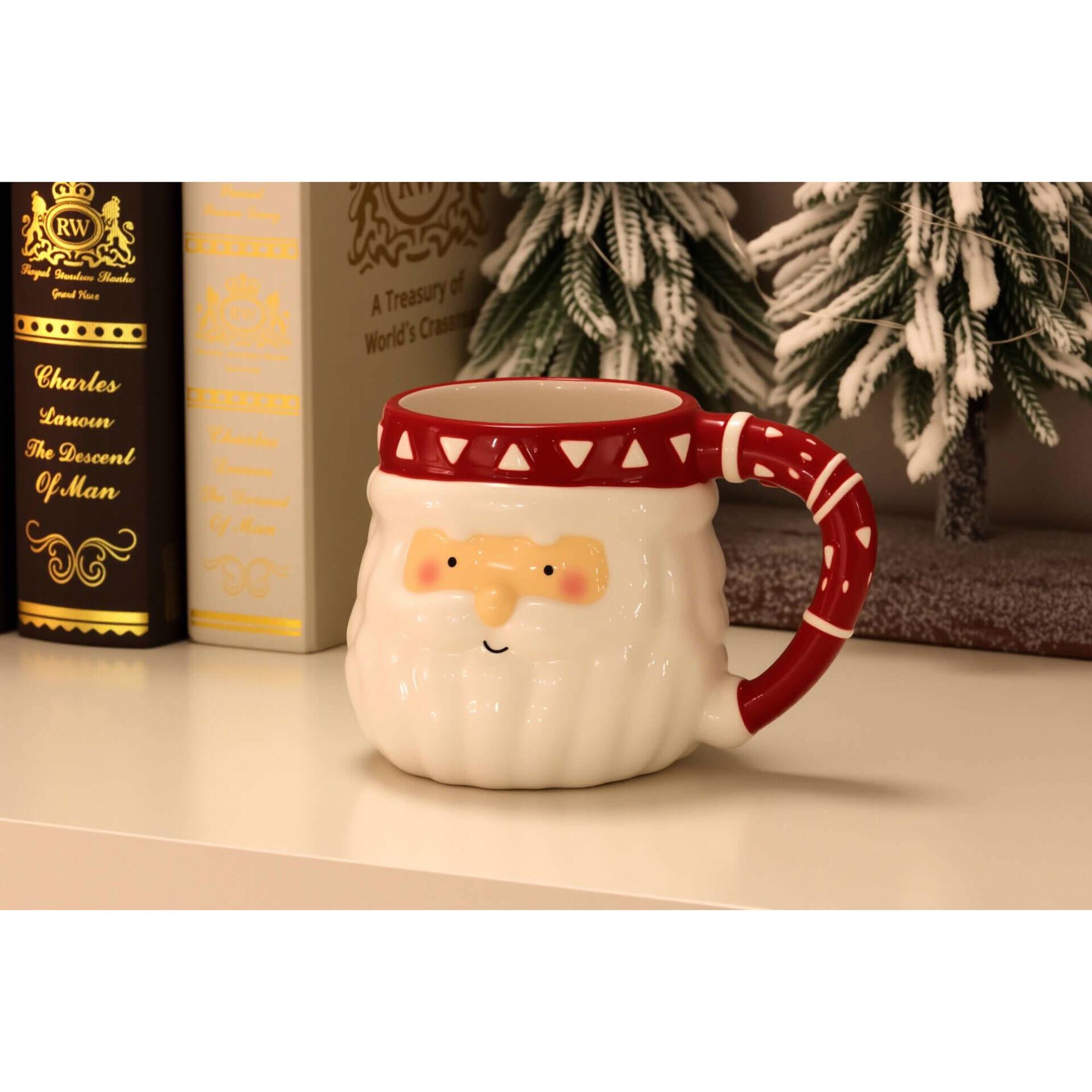 Caneca Pai Natal com Asa Vermelha e Branca