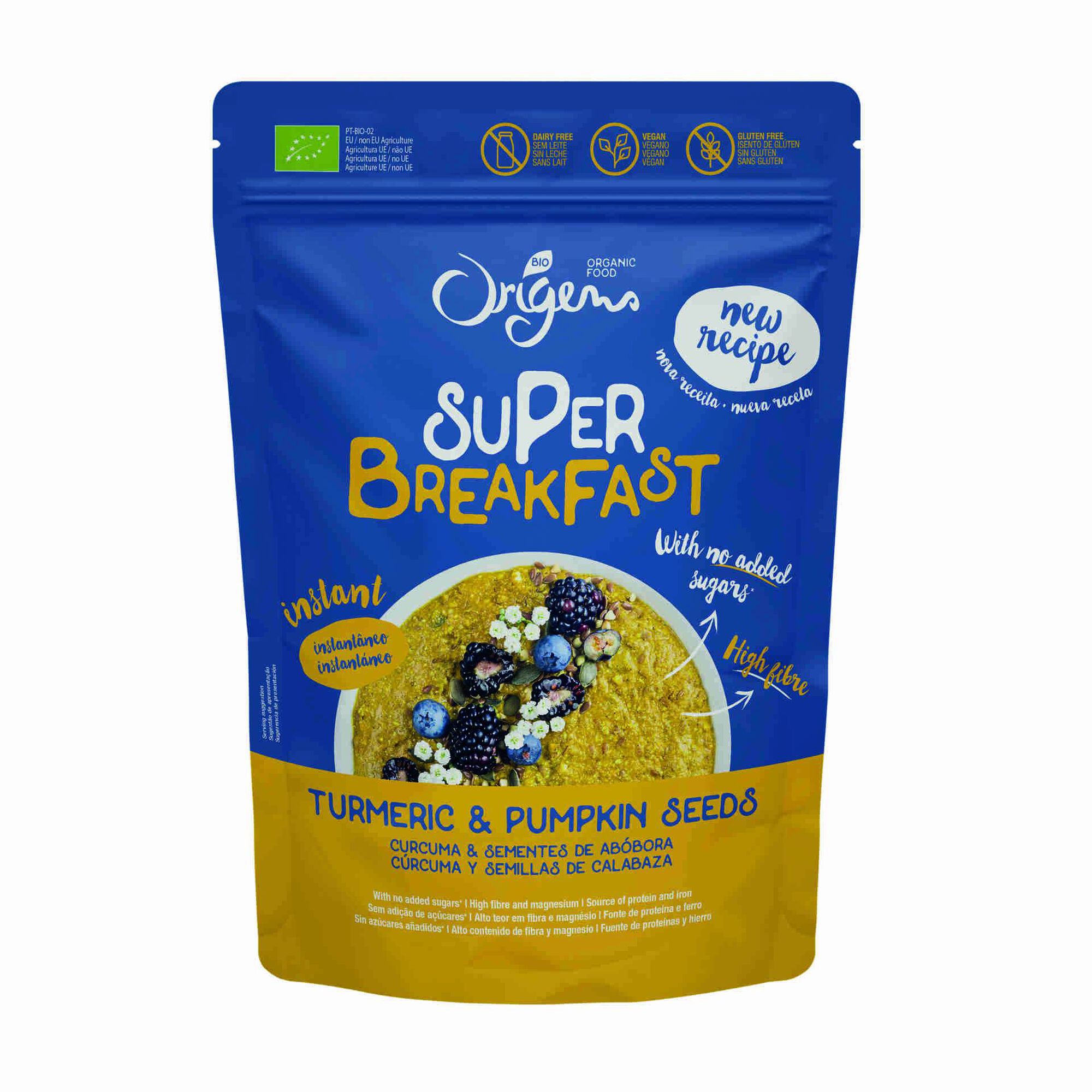 Super Pequeno Almoço Curcuma e Sementes de Abóbora