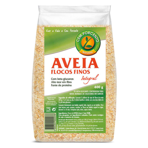 Flocos Aveia Finos Integral Cem Porcento