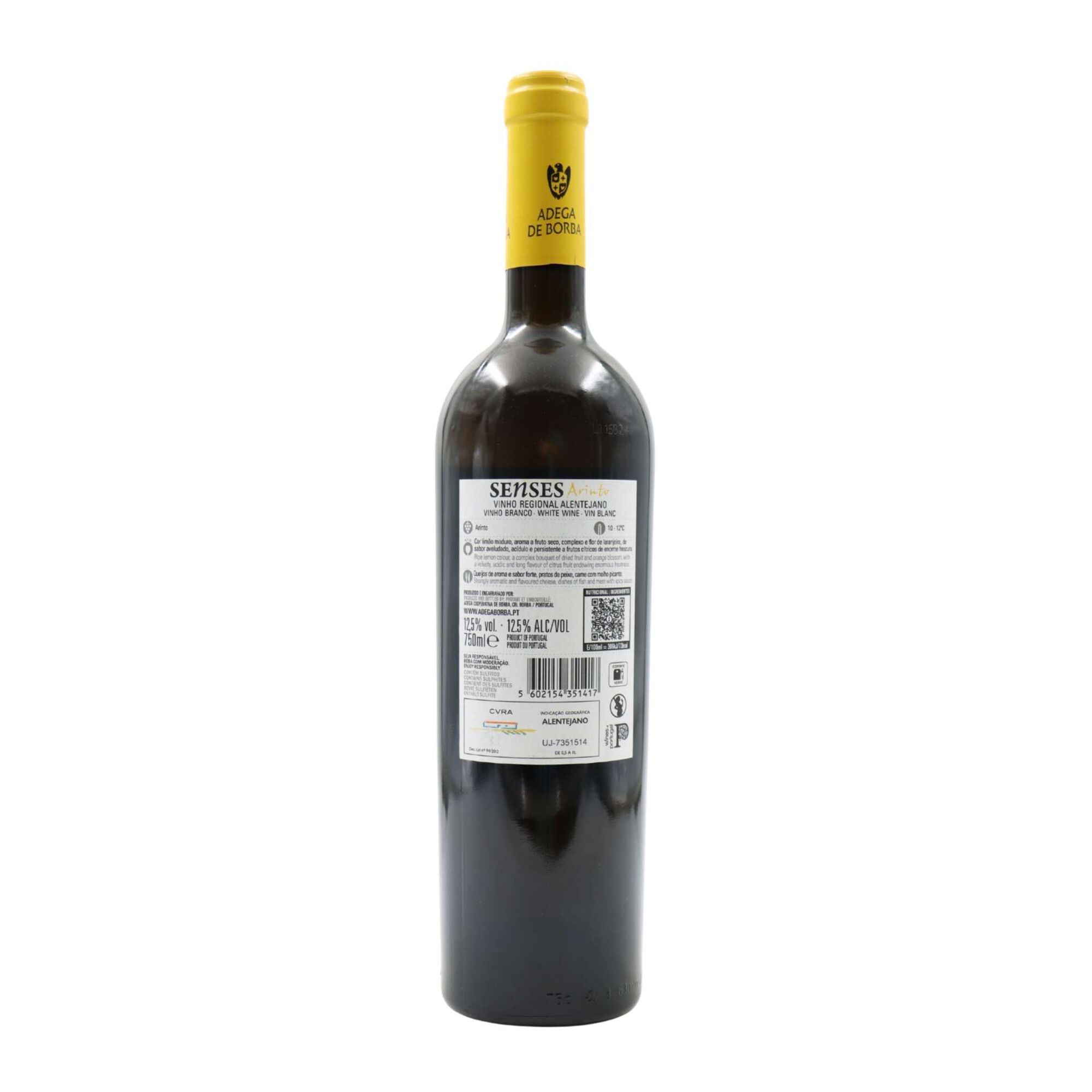 Adega De Borba Senses Arinto Alentejano Vinho Branco