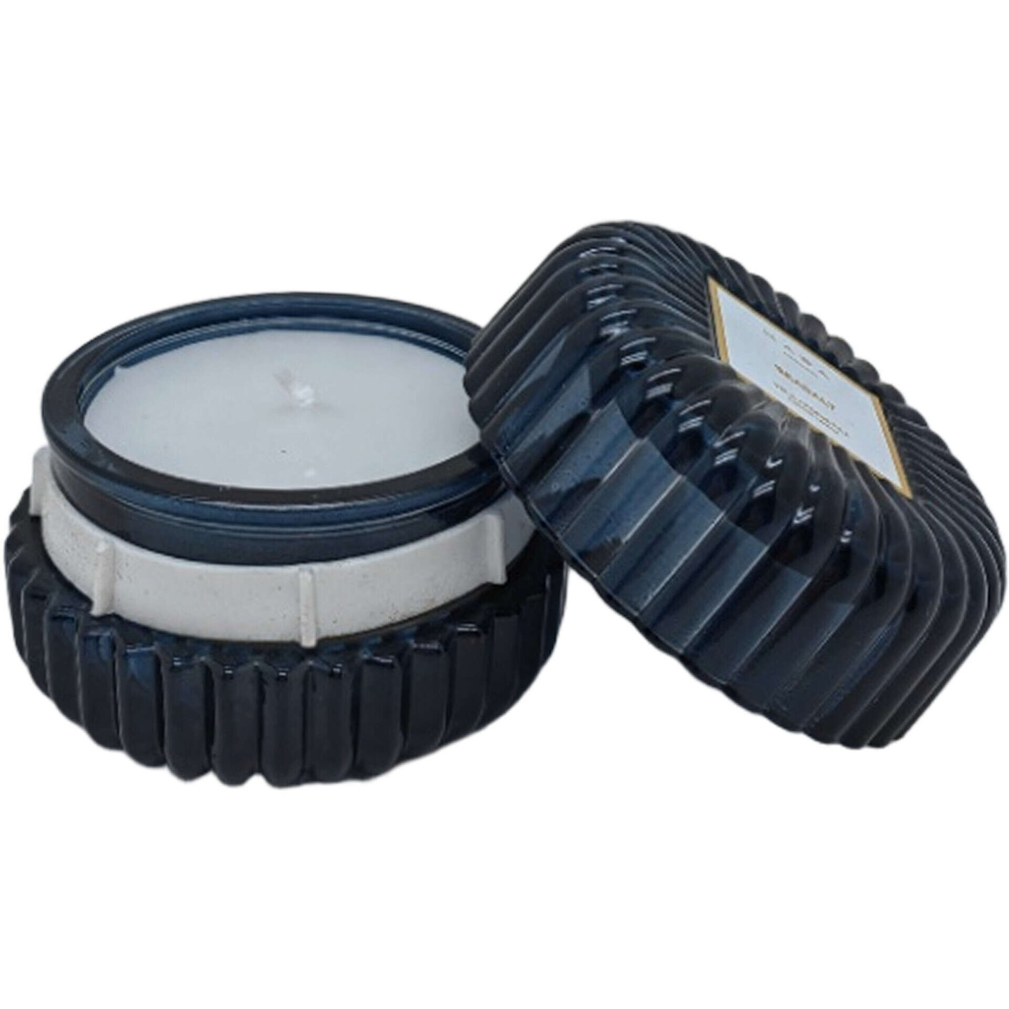 Vela em Copo Vidro Redondo com Tampa 385g Preto