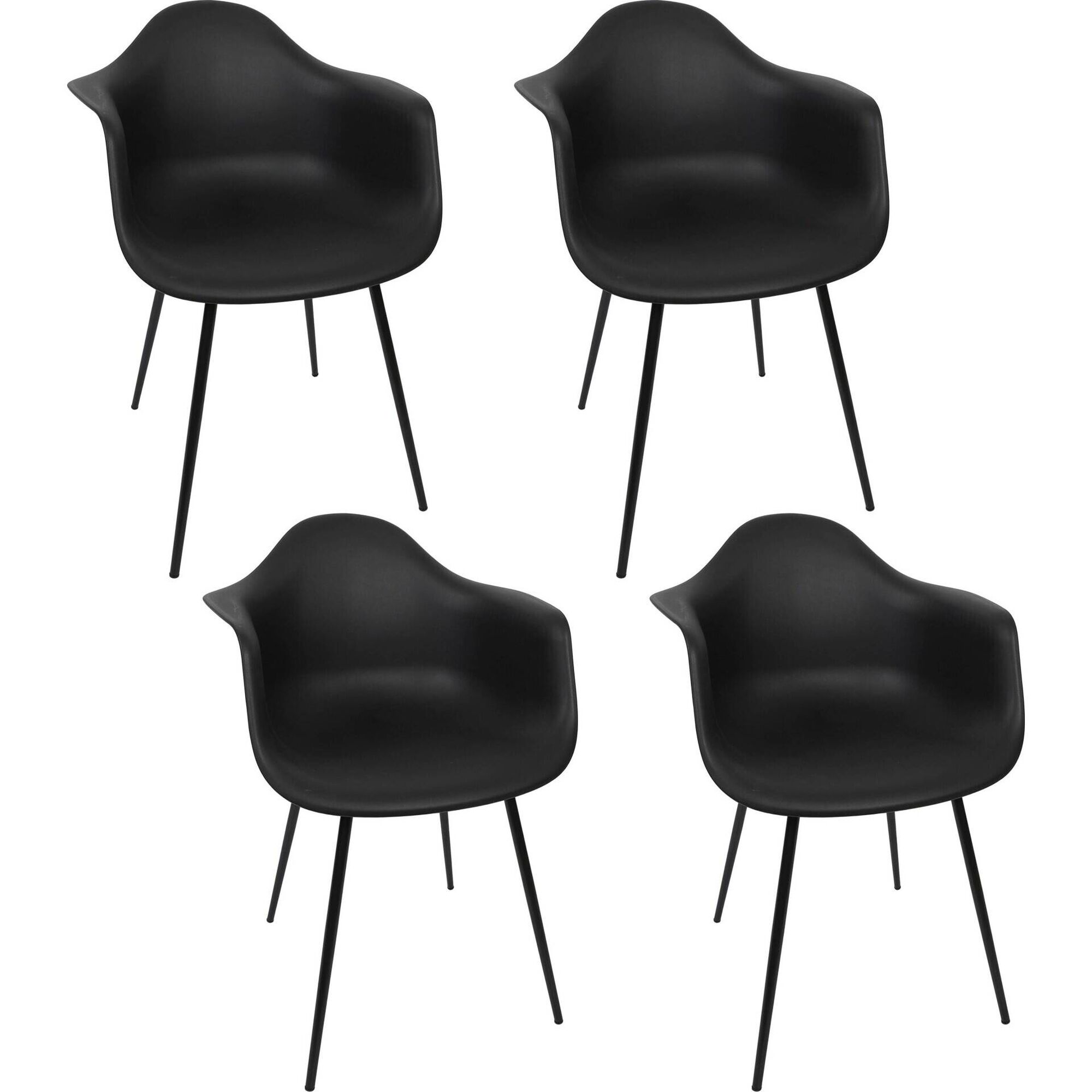 Conjunto de 4 Cadeiras Preta Gustav