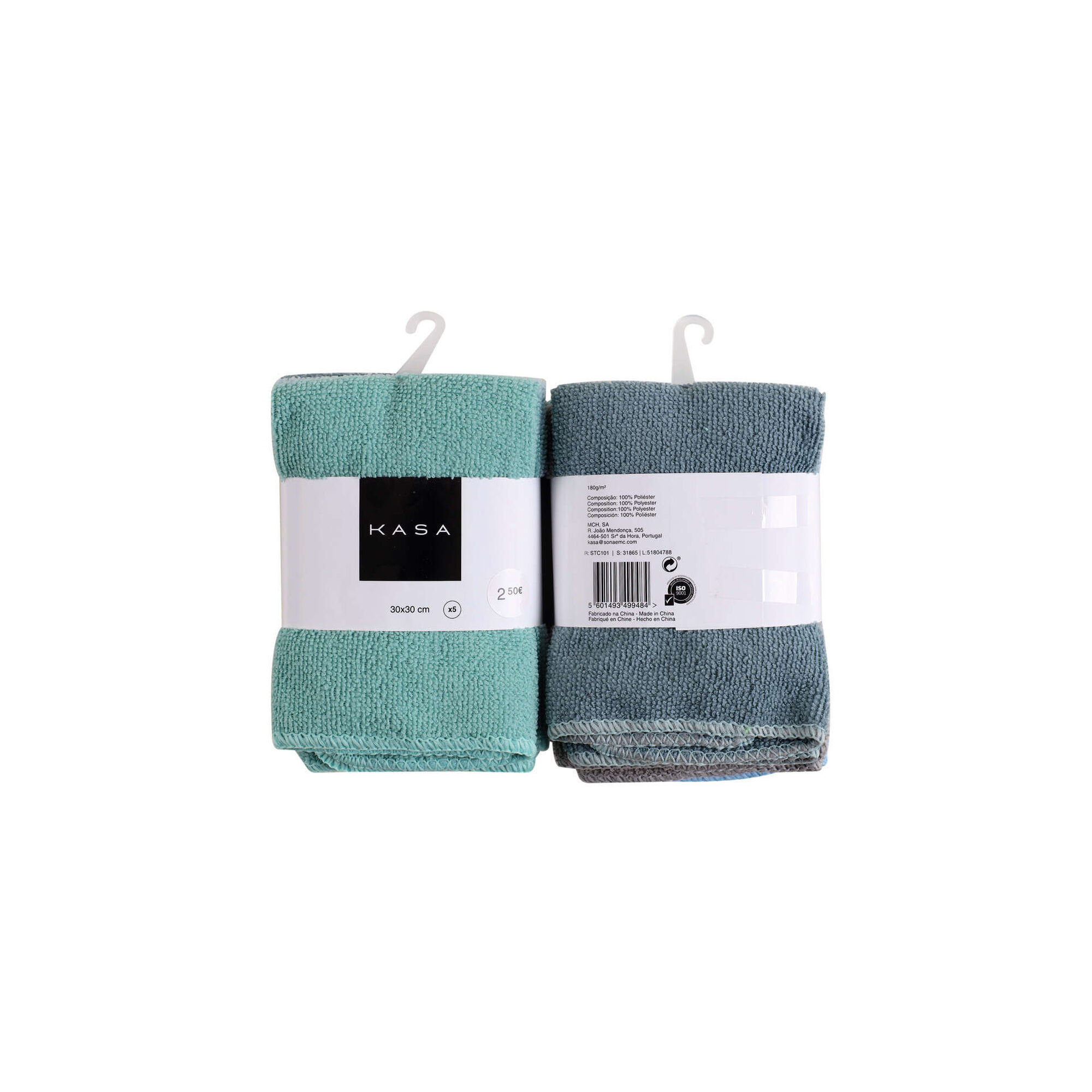 Conjunto 5 Panos Limpeza 30x30cm Microfibra