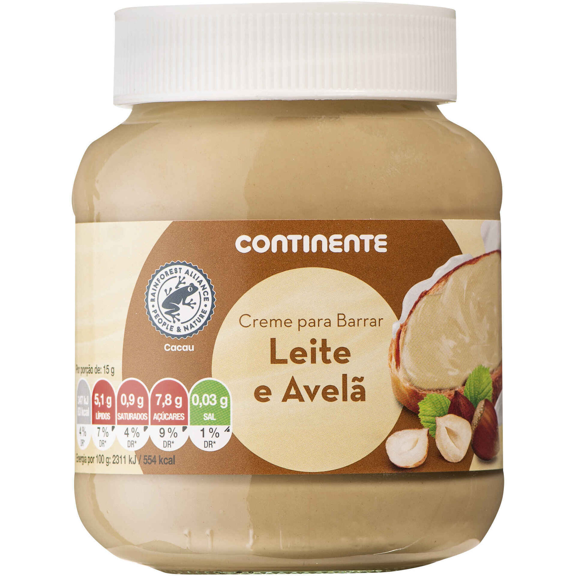 Creme Duo para Barrar Leite e Avelã