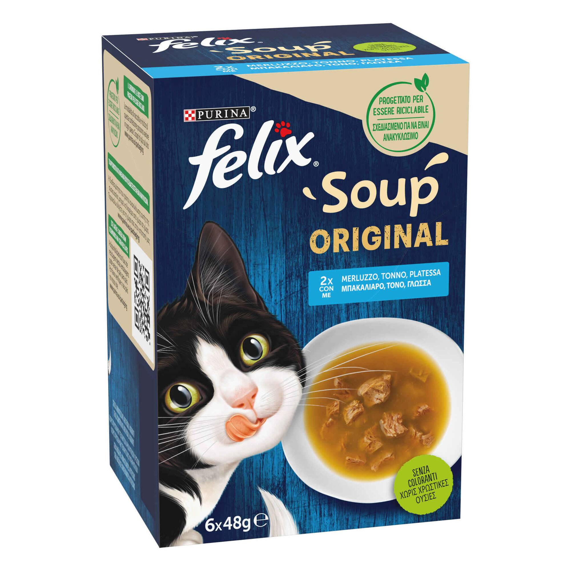 Comida Húmida para Gato Adulto Soup Original Seleção Peixe Saquetas