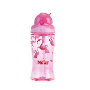 Copo com Palha 360ML +12M Tritan Flip Rosa Nuby