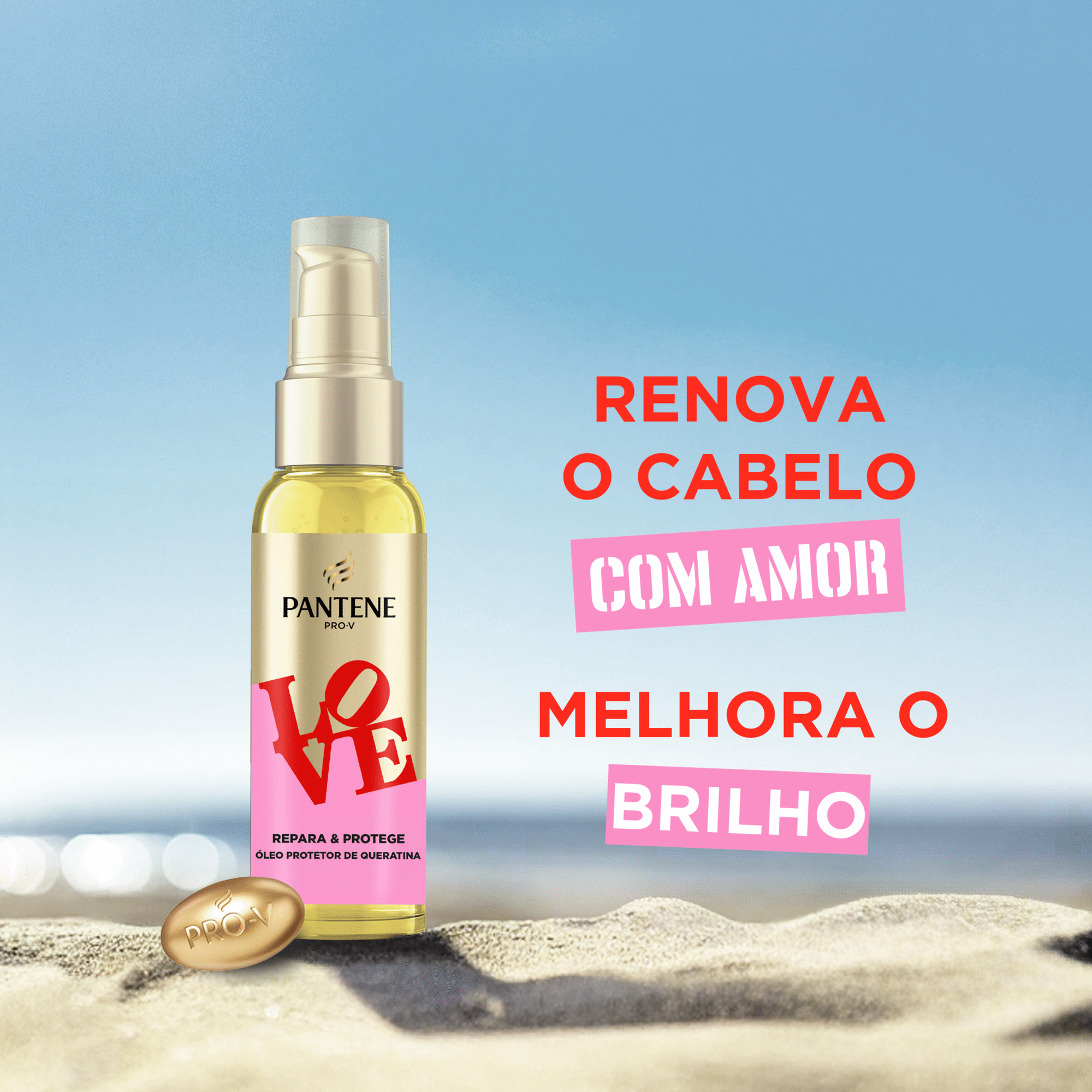 &Oacute;leo Cabelo Queratina Repara e Protege Love Pantene