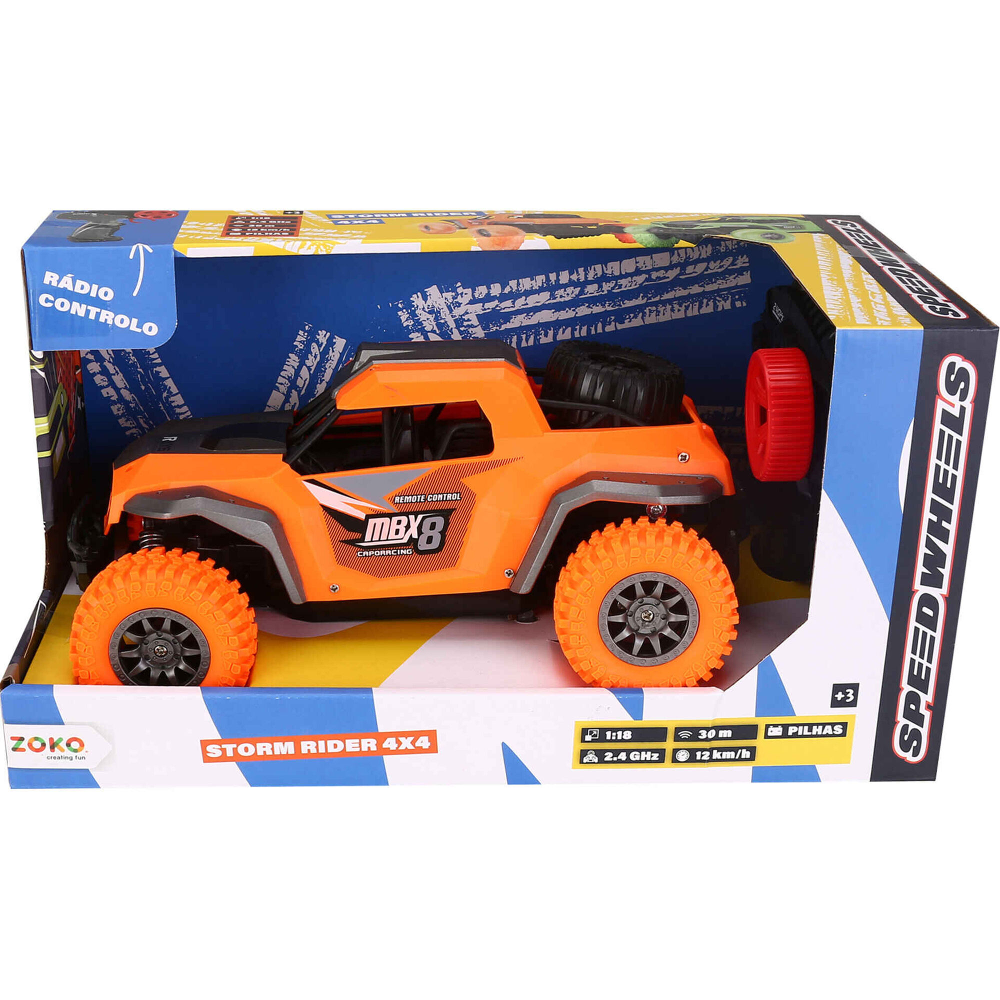 Zoko Speed Wheels - R&aacute;dio Controlo Storm Rider 4x4 1:18 (v&aacute;rias cores)