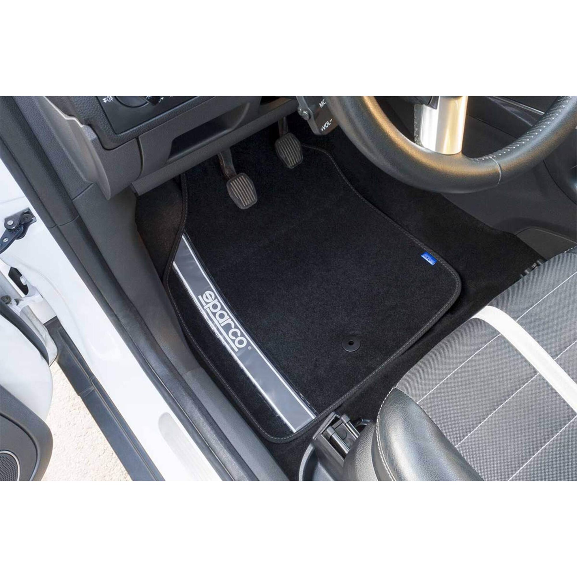 Conjunto 4 Tapetes Alcatifa Preto/Cinza