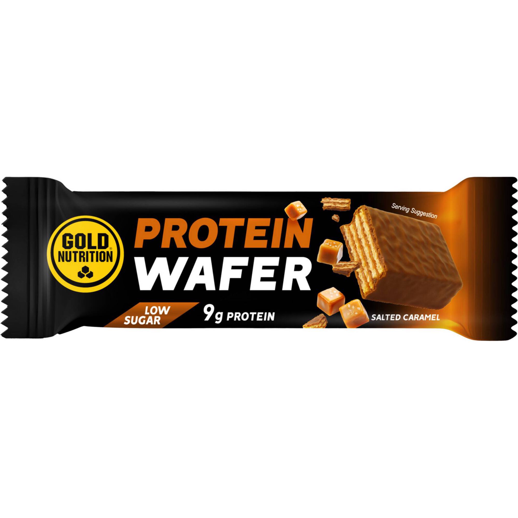 Barra Prote&iacute;na Wafer Caramelo Salgado Gold Nutrition