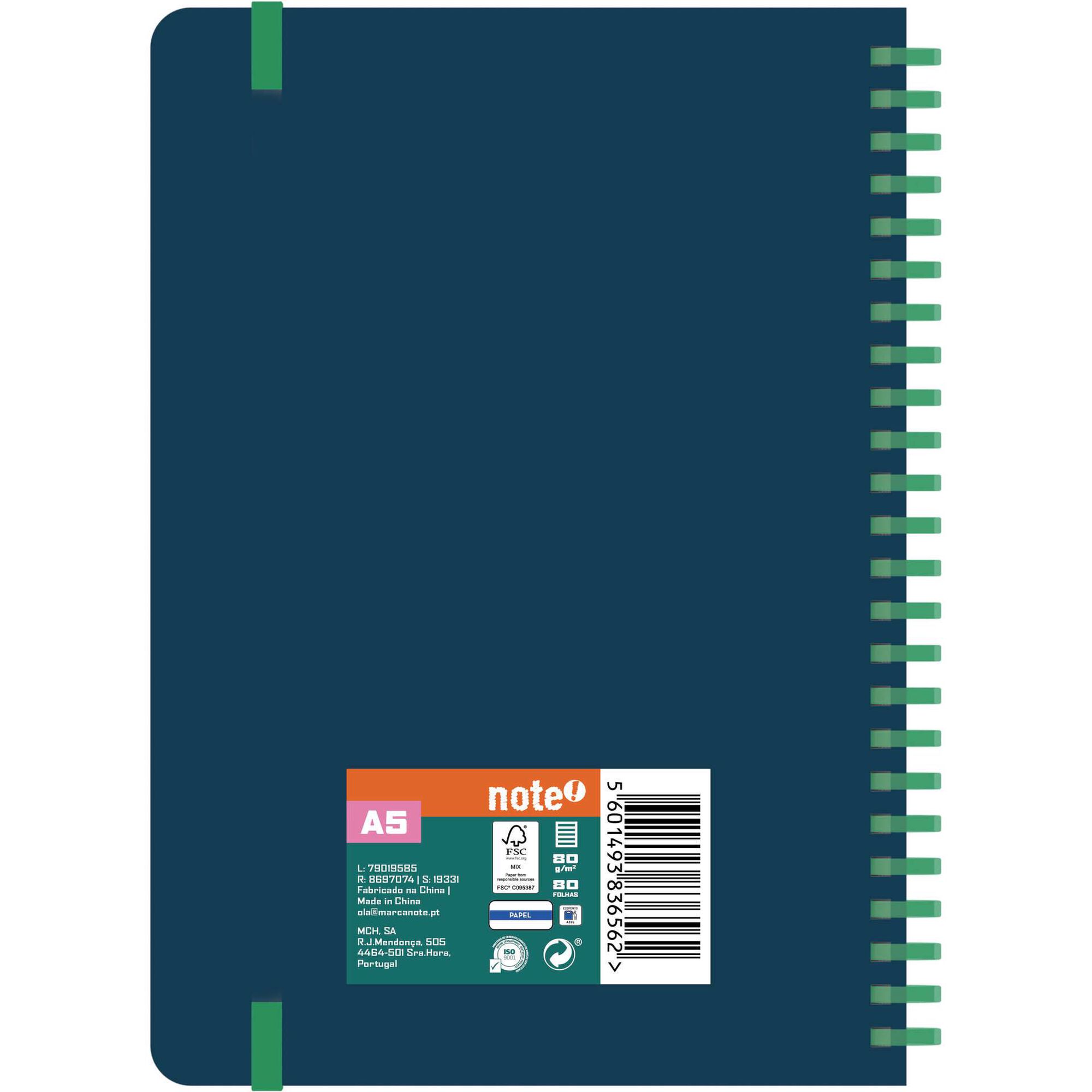 Caderno A5 Soft 80 Folhas Pautado (v&aacute;rias cores) Note!