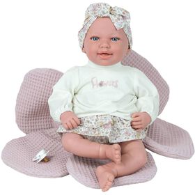 Reborn - Beb&eacute; Elegance Adi Rosa com Manta Flor