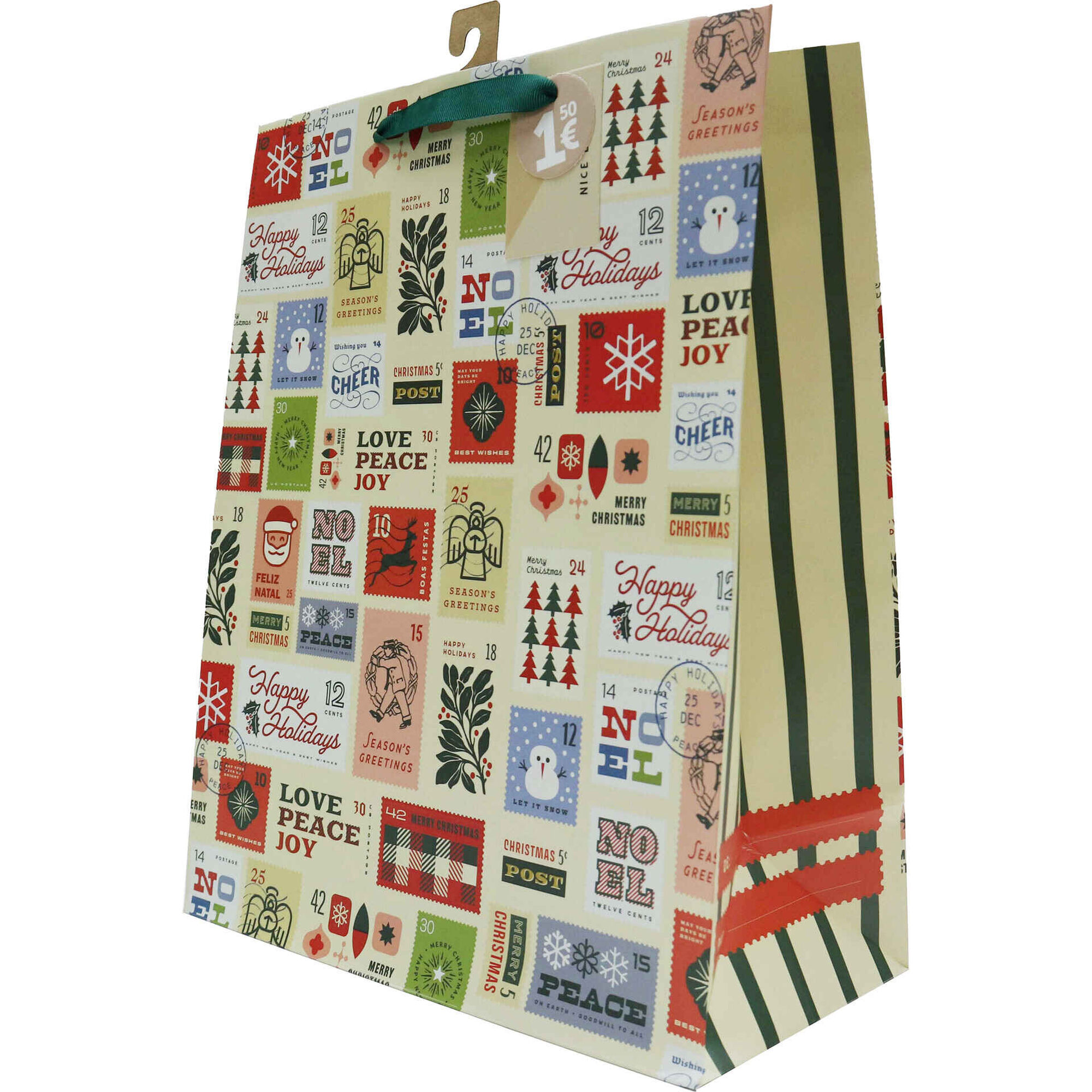 Saco para Presentes Stamp 35x28x14cm