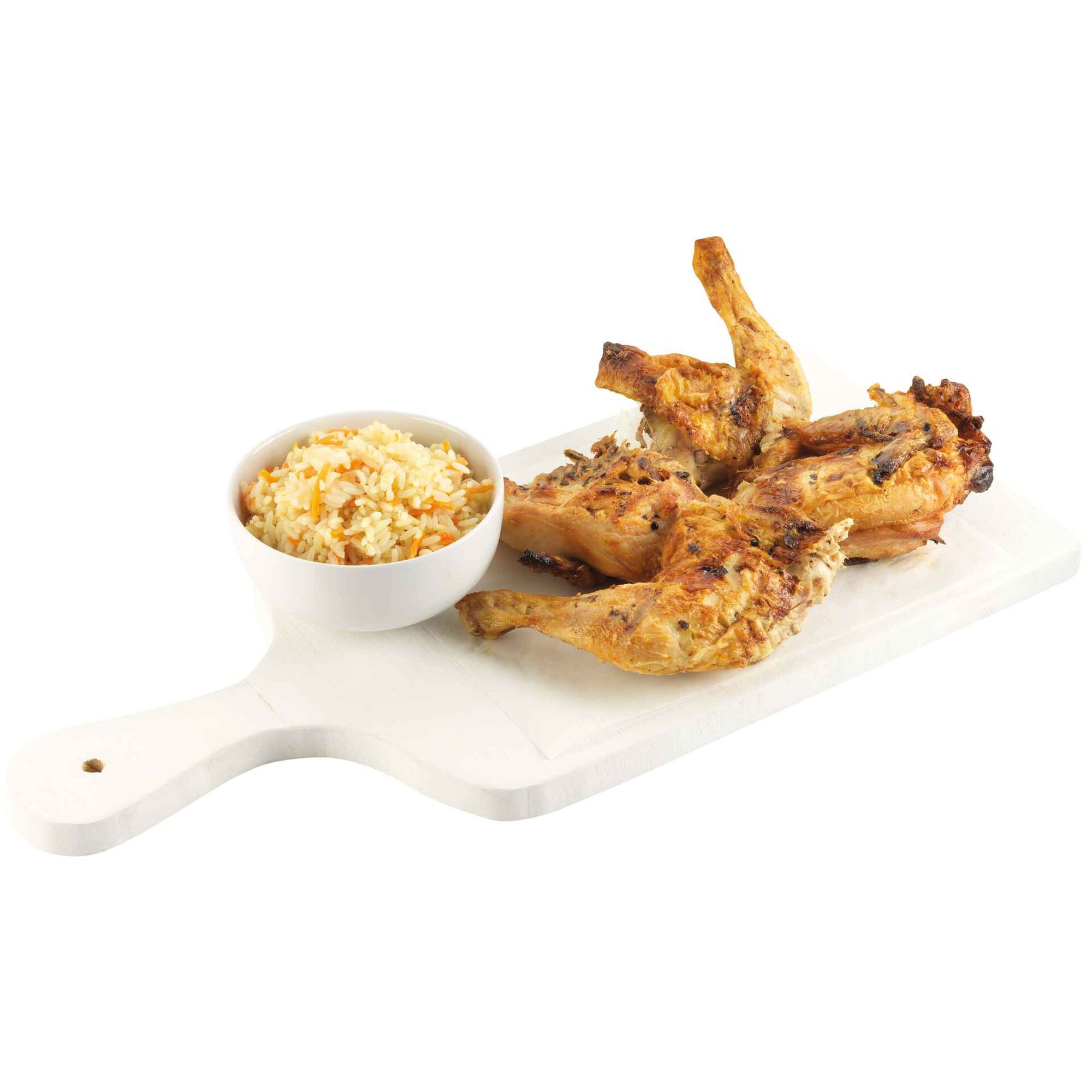 Menu Frango Assado + Arroz de Cenoura