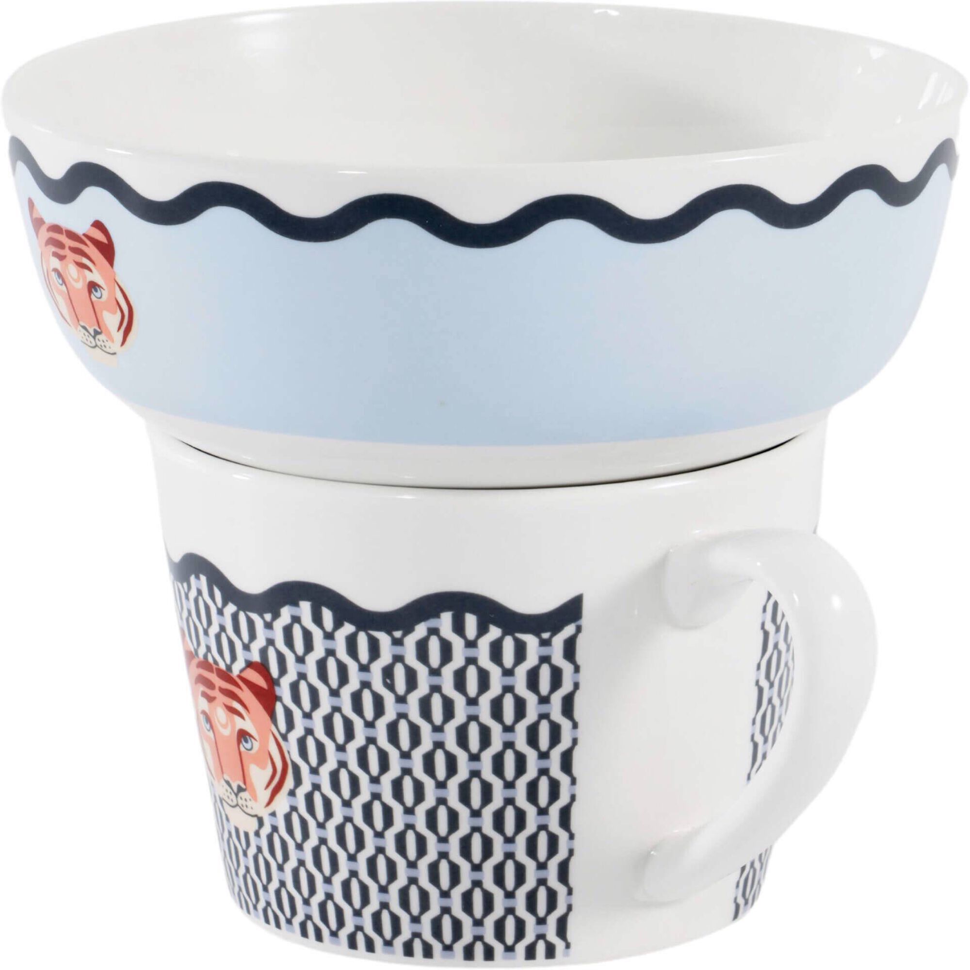 Conjunto Caneca 350ml e Taça 500ml Tigre Cosmos