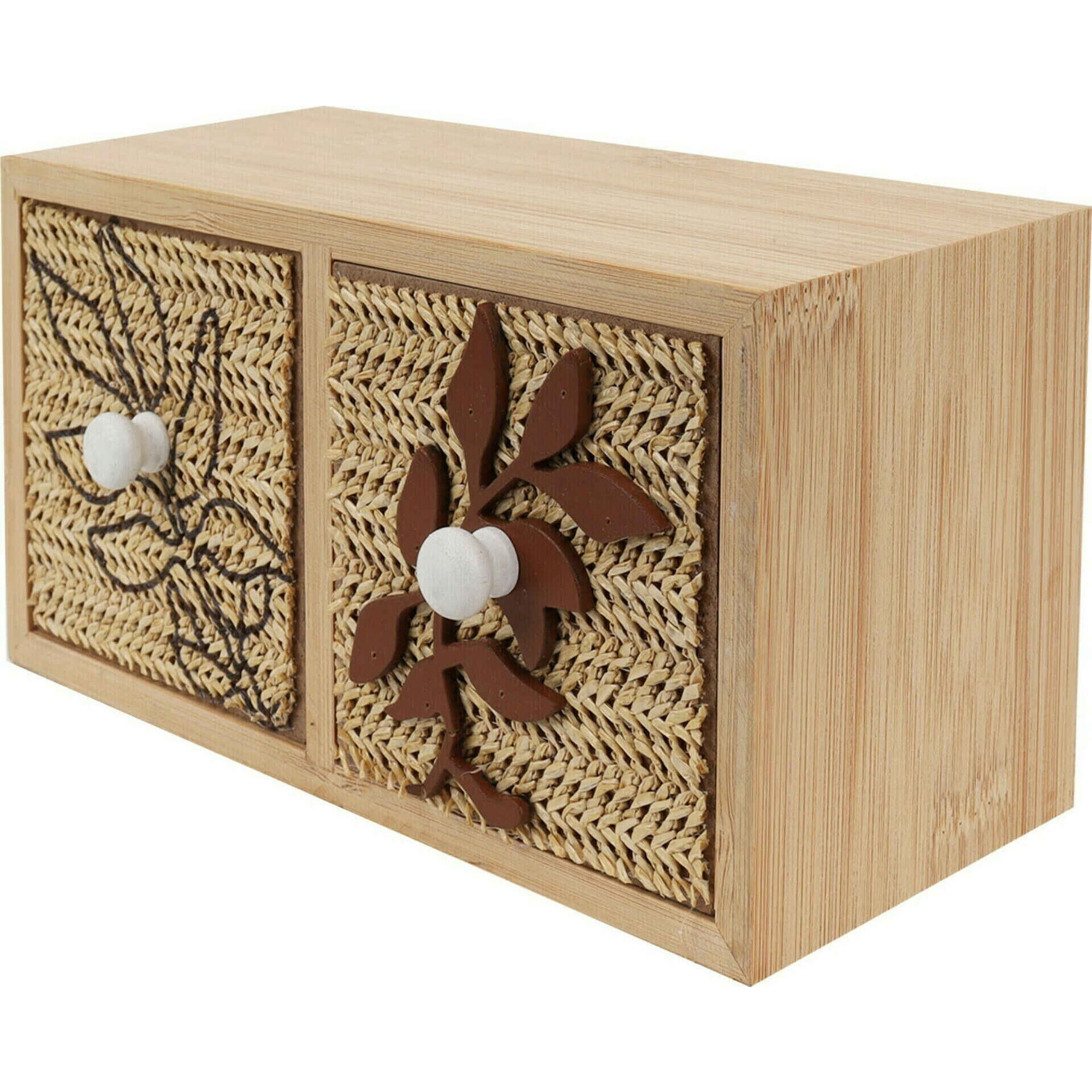 Mini M&oacute;vel Palha 2 Gavetas Kasa