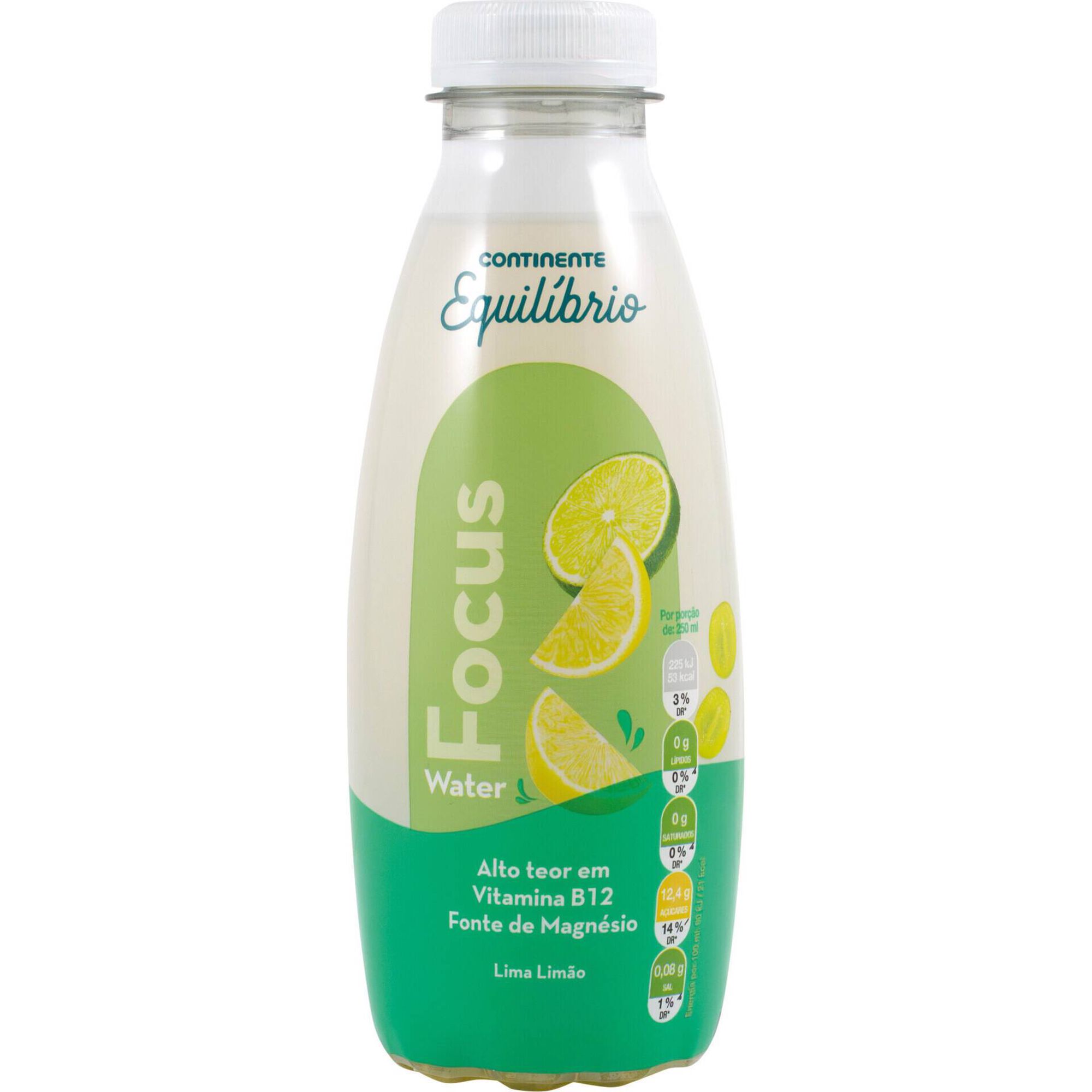 &Aacute;gua Vitaminada sem G&aacute;s Focus Lim&atilde;o e Lima Continente Equil&iacute;brio