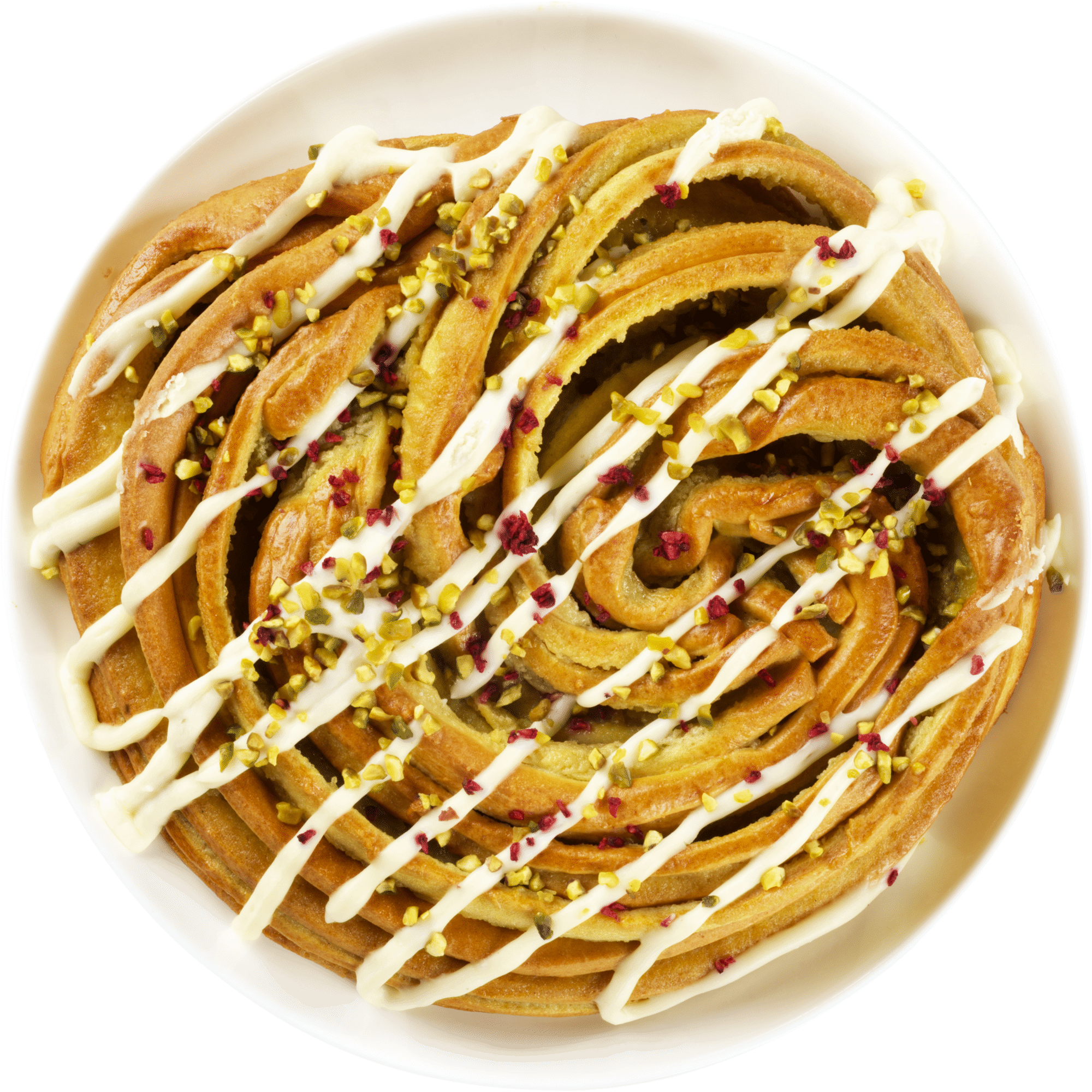 Bolo-Rei Cinnamon Roll, Pist&aacute;cio e Chocolate Branco