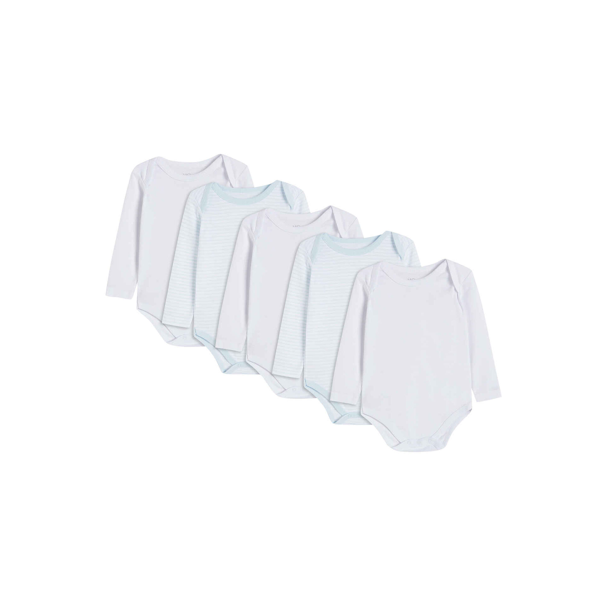 Conjunto 5 Bodies Manga Comprida Bebé Multicor