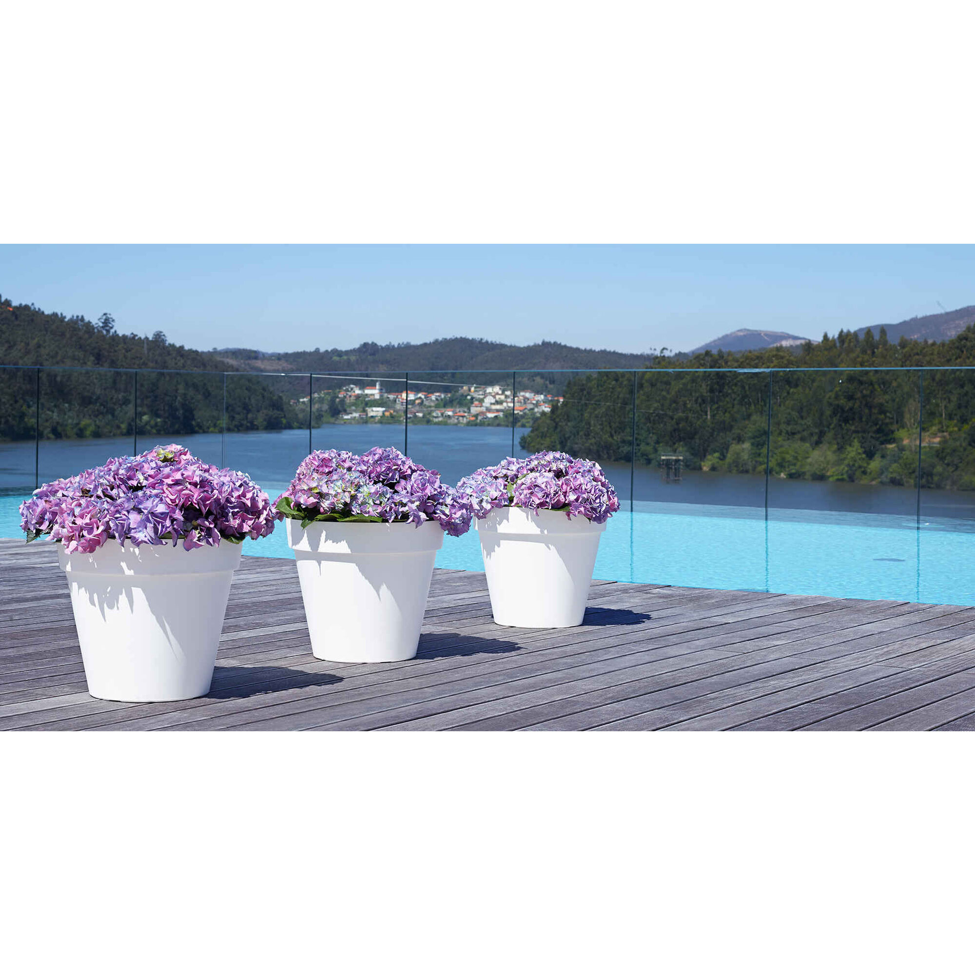 Vaso Redondo Plástico 18cm Branco