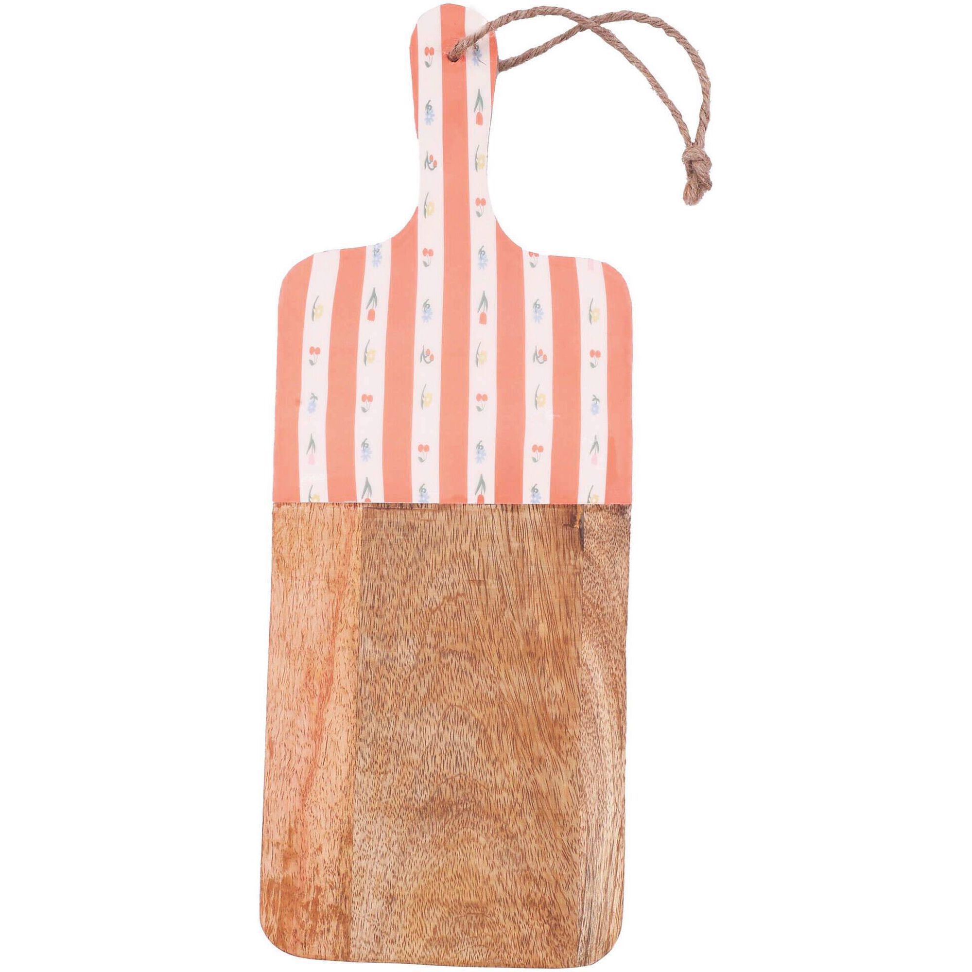 T&aacute;bua Retangular Riscas Laranja e Flores Kasa