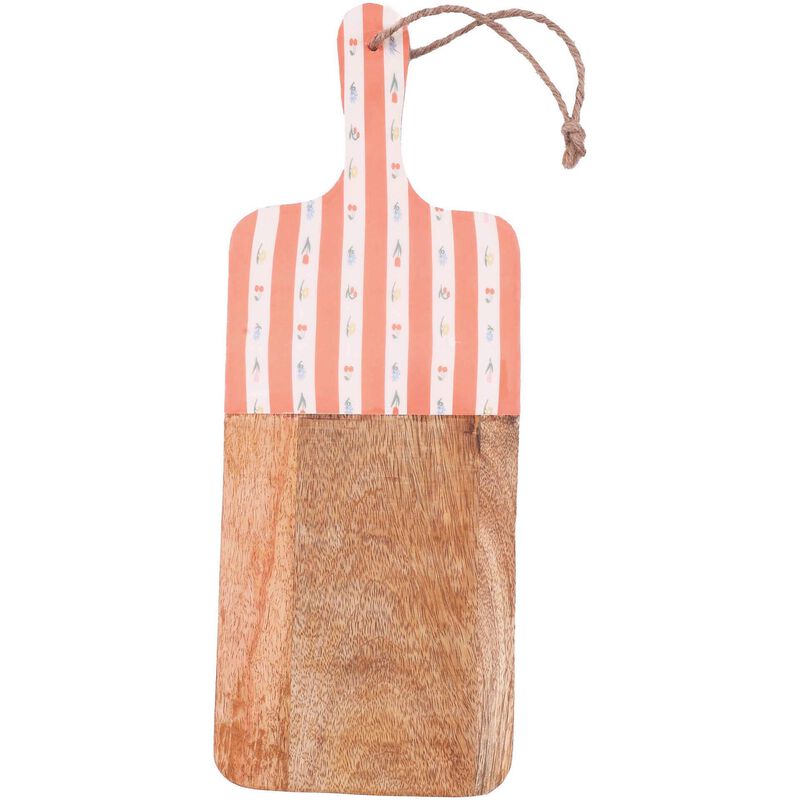 Tábua Retangular Riscas Laranja e Flores Kasa