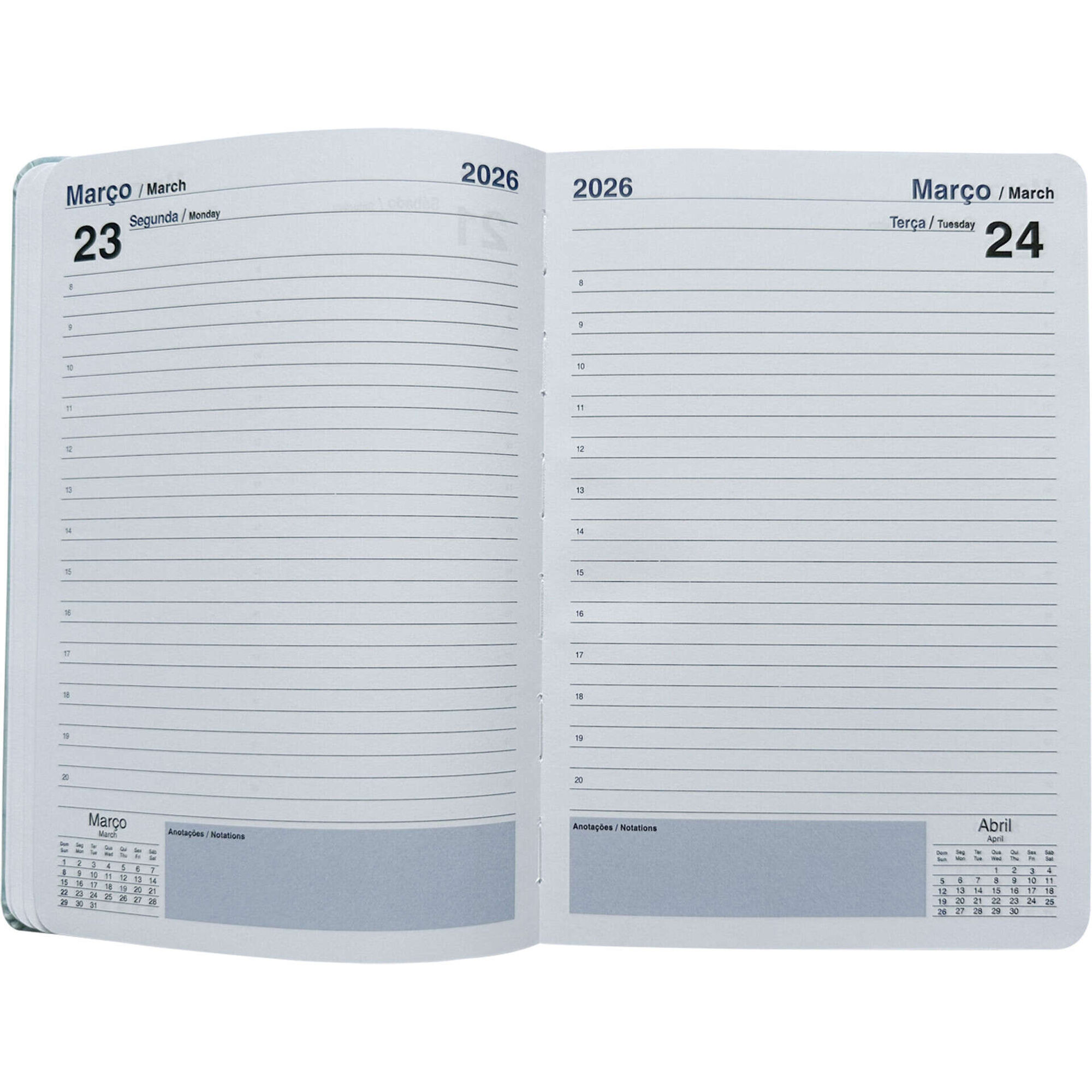 Agenda A5 2026 12 Meses (várias cores)