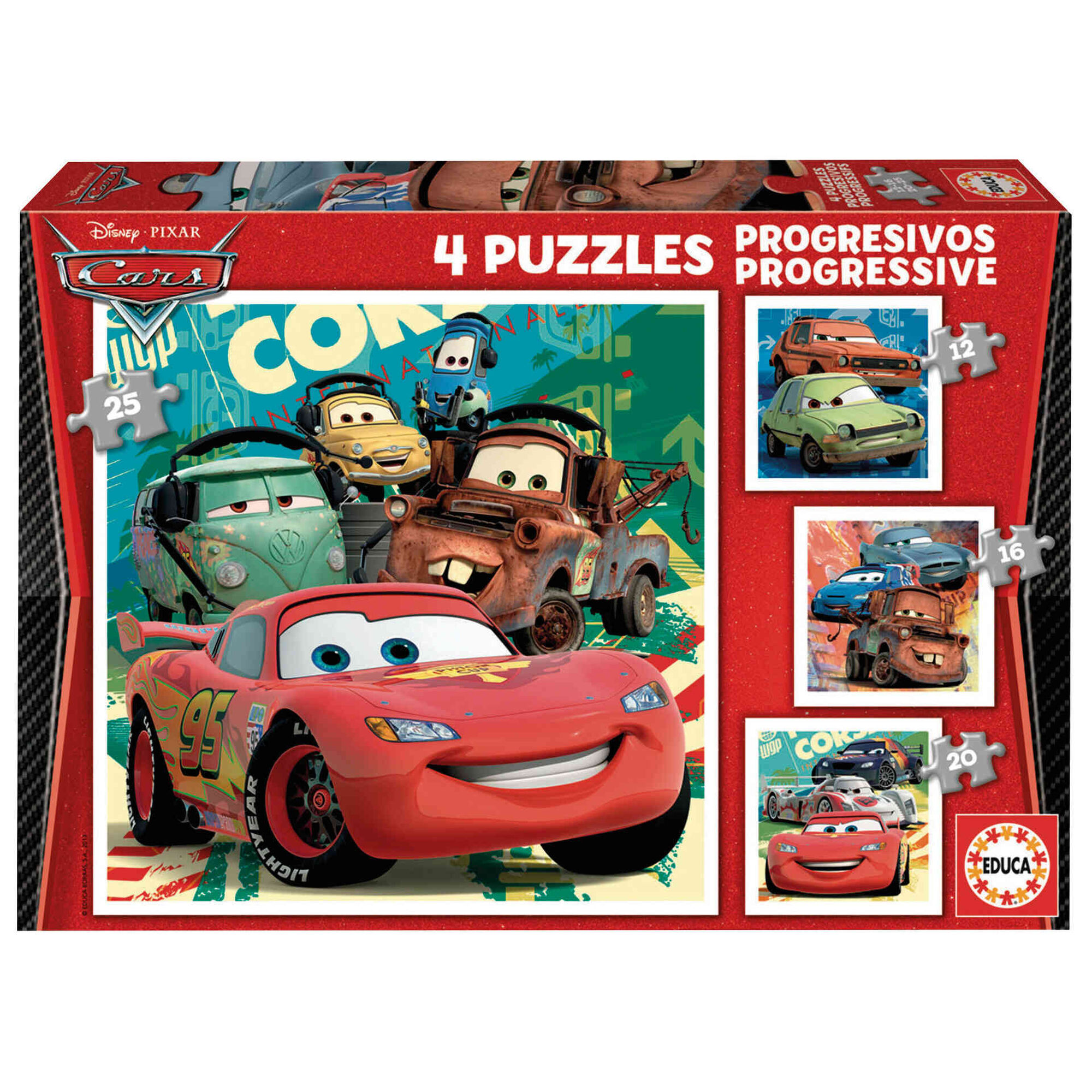 4 Puzzles Progressivos Disney 12 a 25 Pe&ccedil;as (v&aacute;rios modelos)