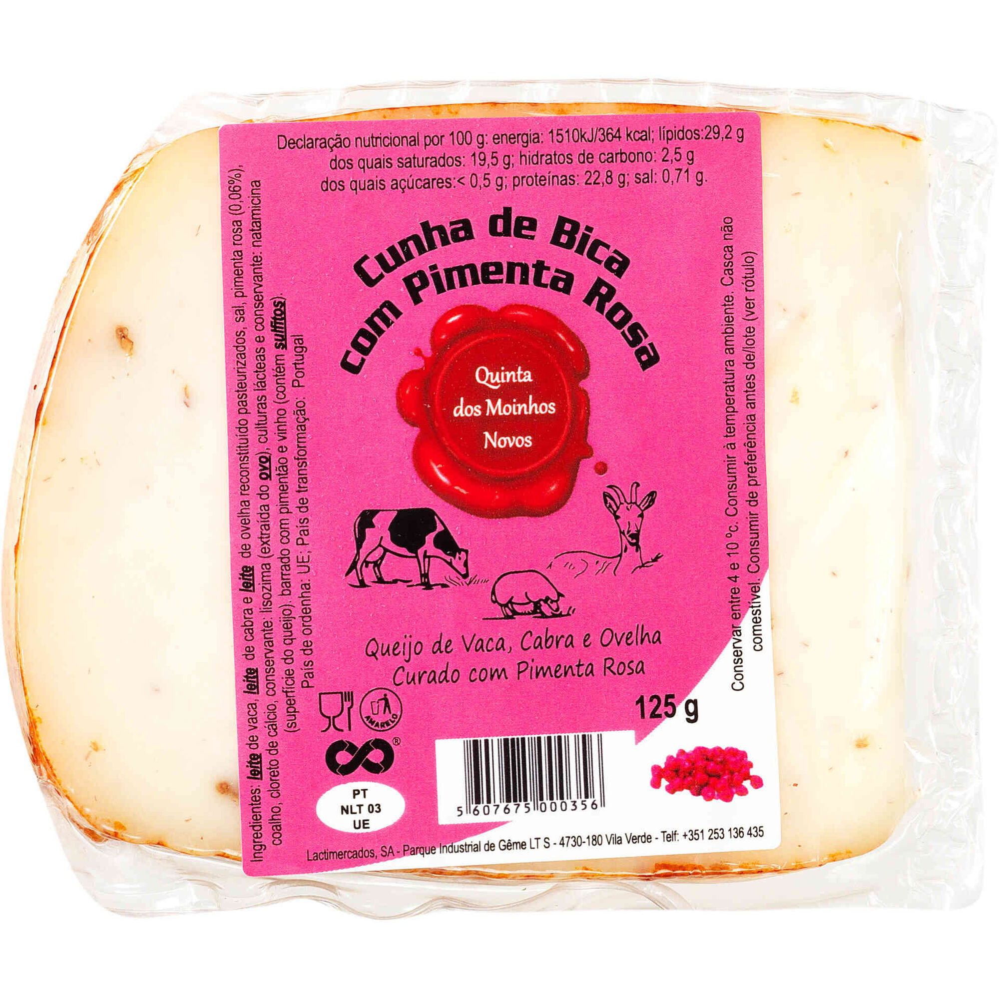 Queijo de Mistura Curado com Pimenta Rosa Moinhos Novos