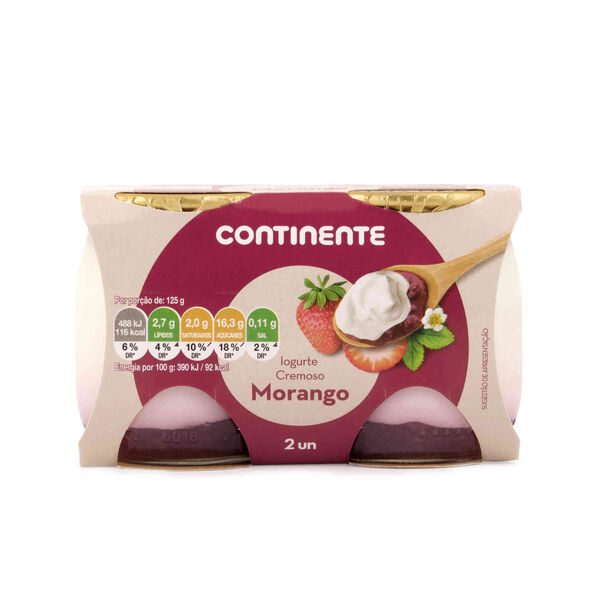 Iogurte Cremoso Vidro Morango Continente