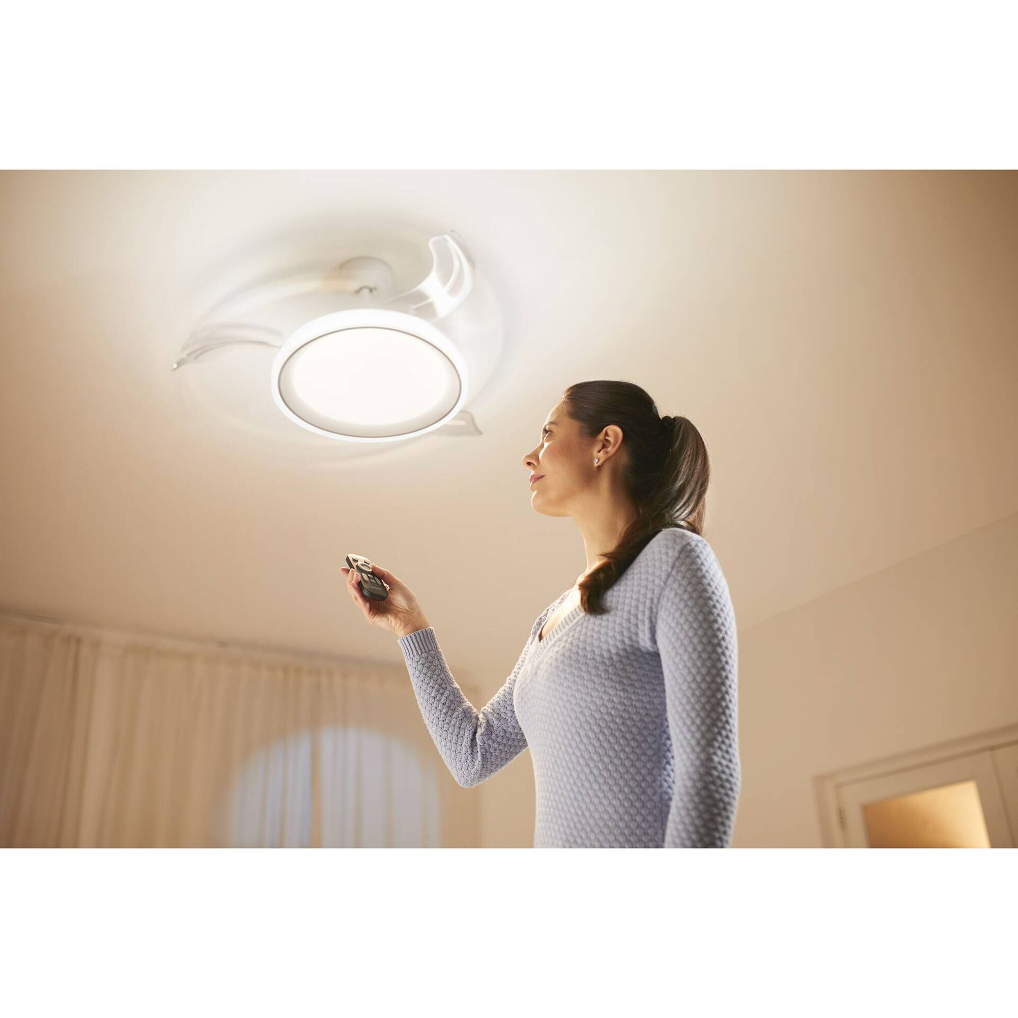 Ventoinha Teto LED com Comando 4000K 45W Branco