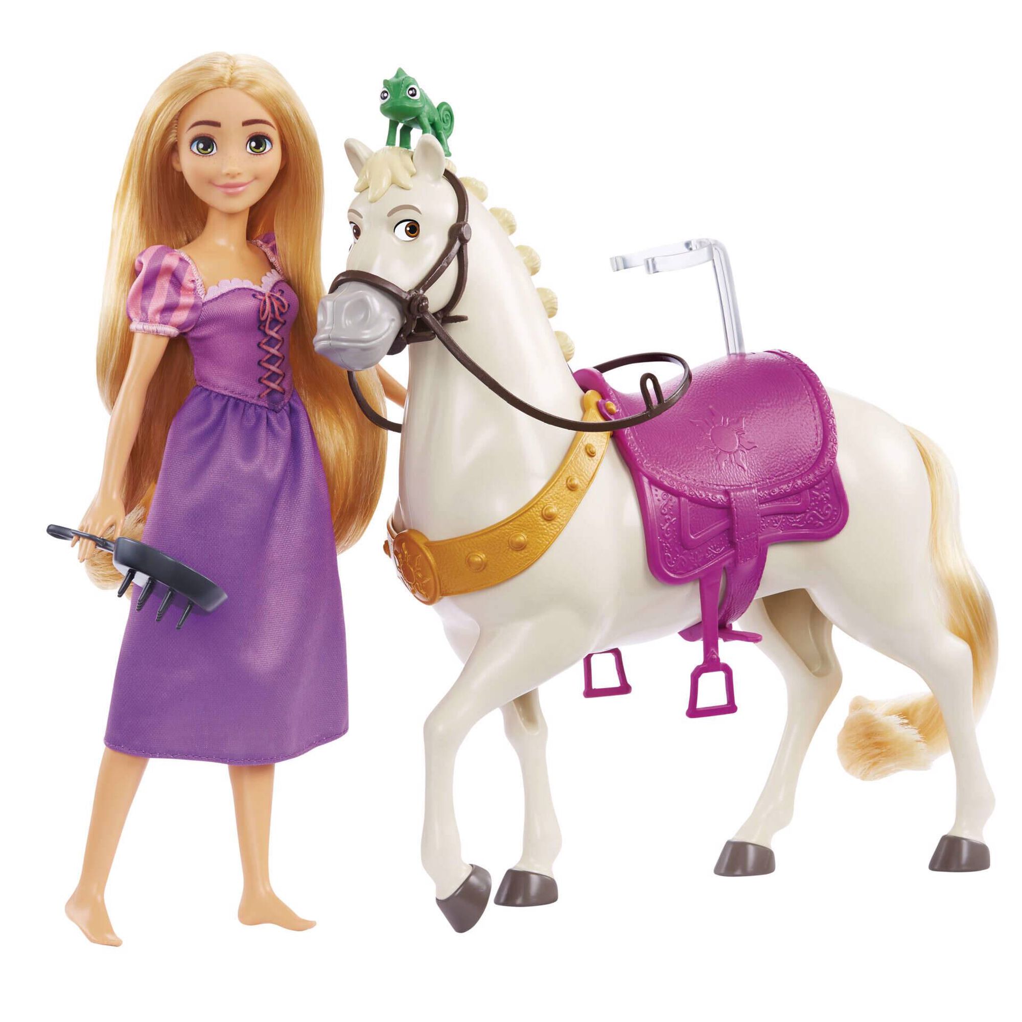 Boneca Rapunzel e Cavalo Maximus