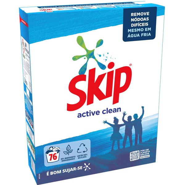 Detergente Máquina Roupa Pó Active Clean Skip