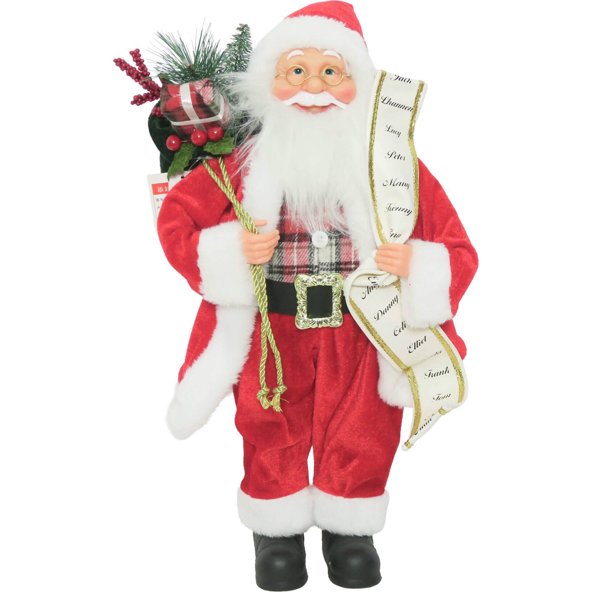Boneco Pai Natal Realista Lista Kasa