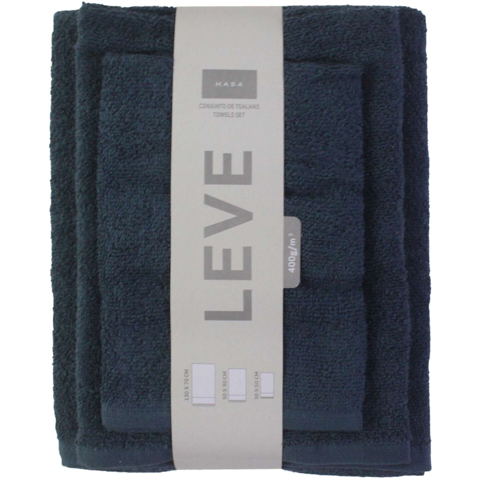 Conjunto 3 Toalhas Leve Azul Kasa