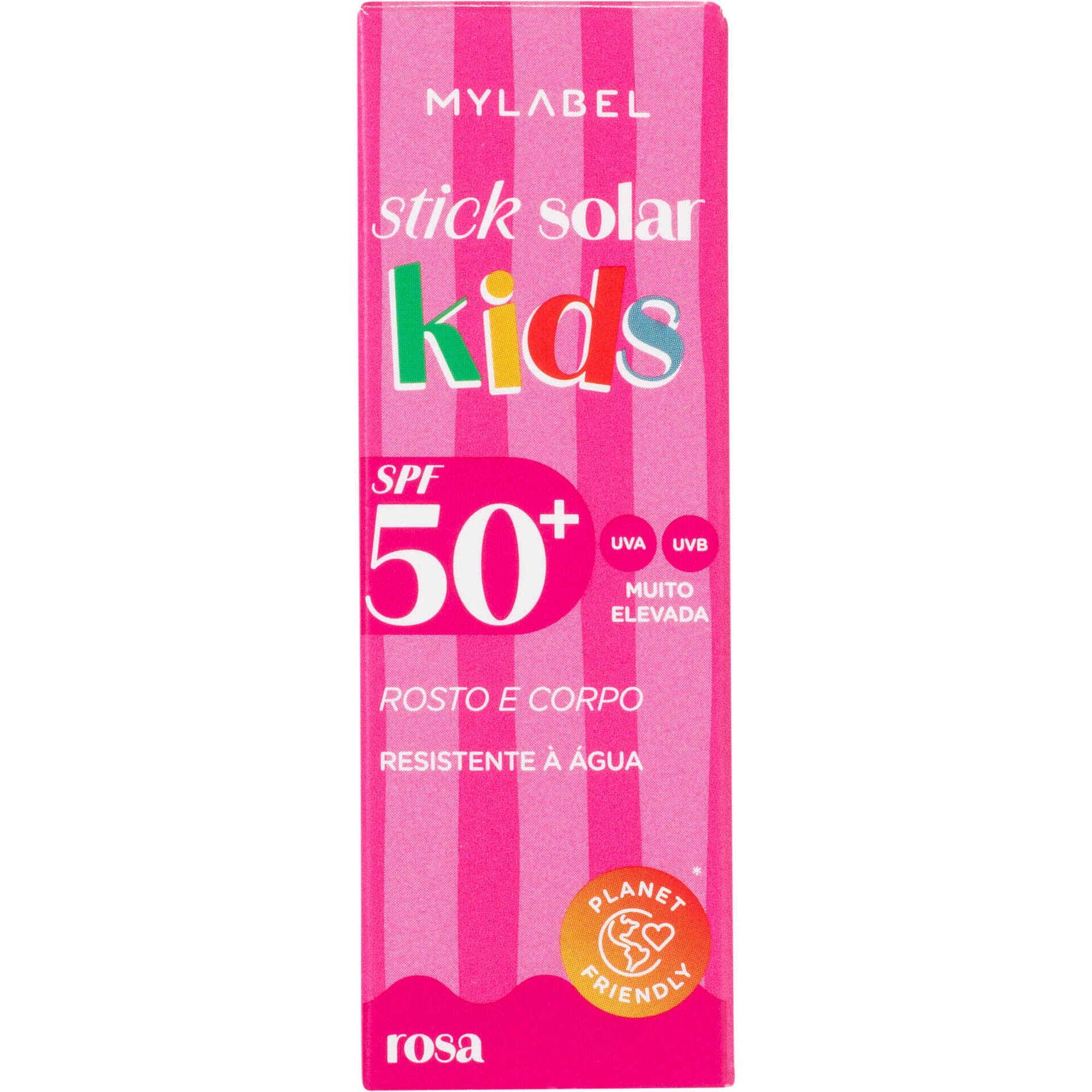 Protetor Solar Stick Rosto e Corpo Kids Rosa FPS 50+ MyLabel