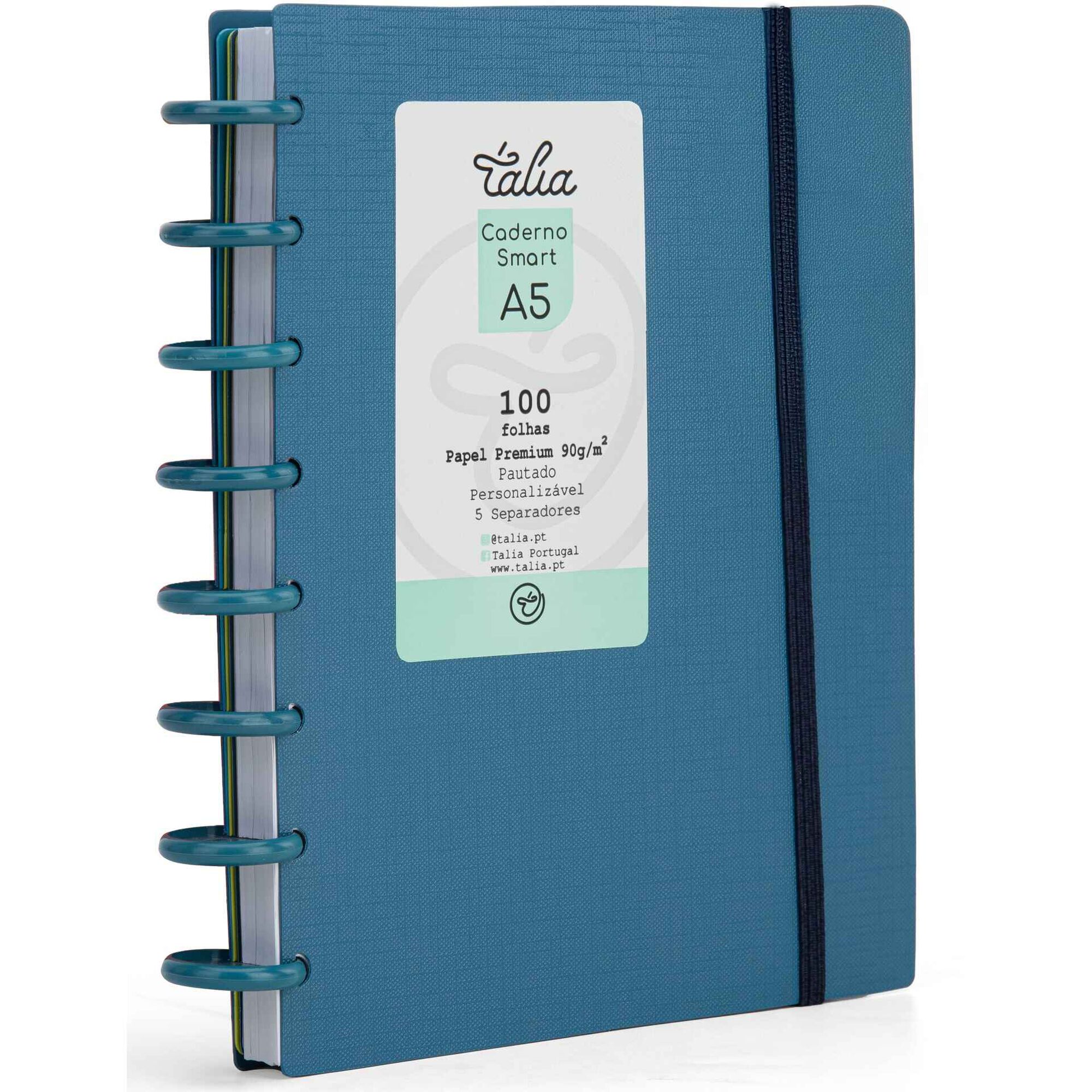 Caderno Smart Espiral A5 Pautado Azul