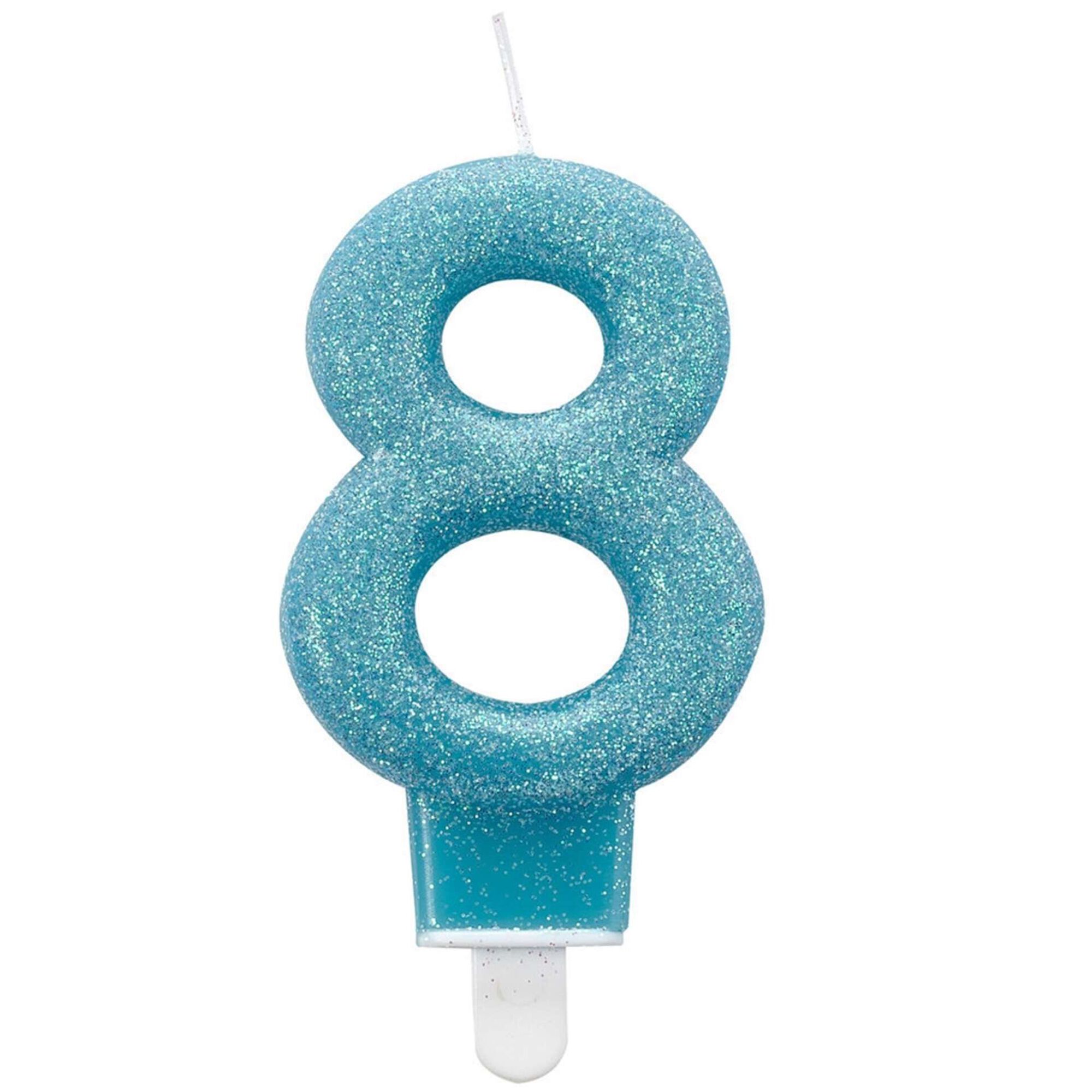 Vela Nº8 Azul Glitter Vela Nº8 Azul Glitter