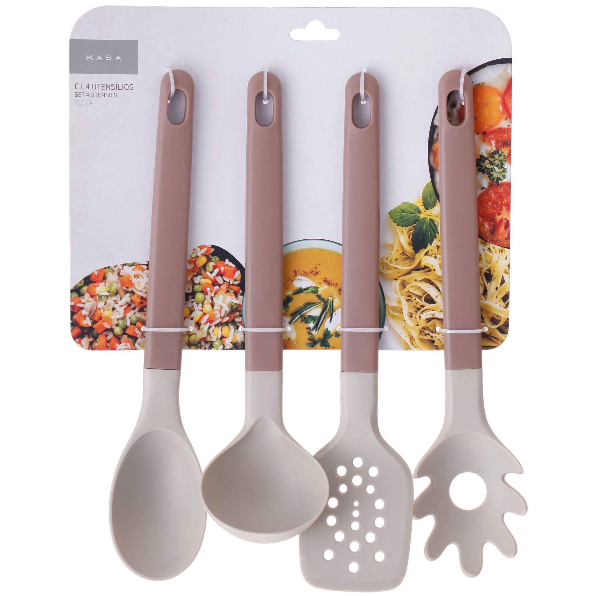 Conjunto 4 Utens&iacute;lios Flora Kasa