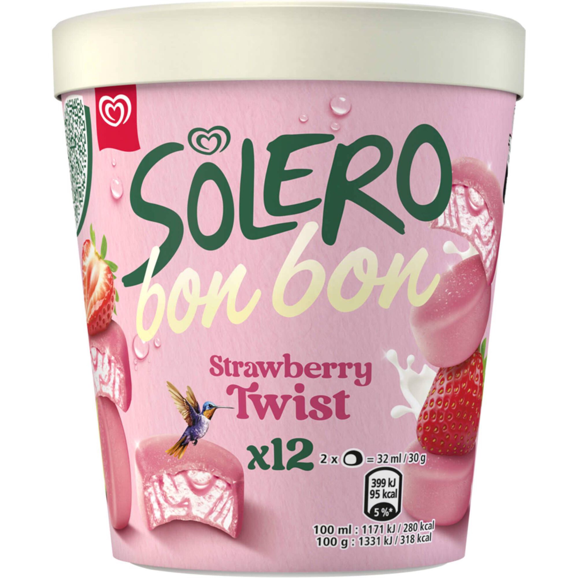 Gelado Strawberry Twist Bon Bon Solero