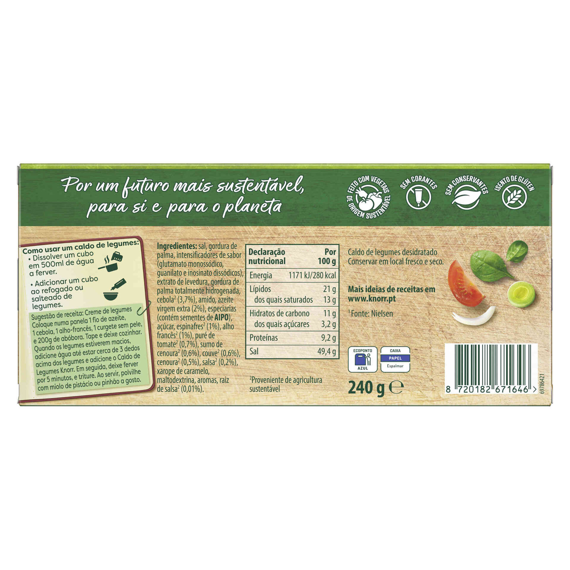 Caldo de Legumes Cubos sem Glúten