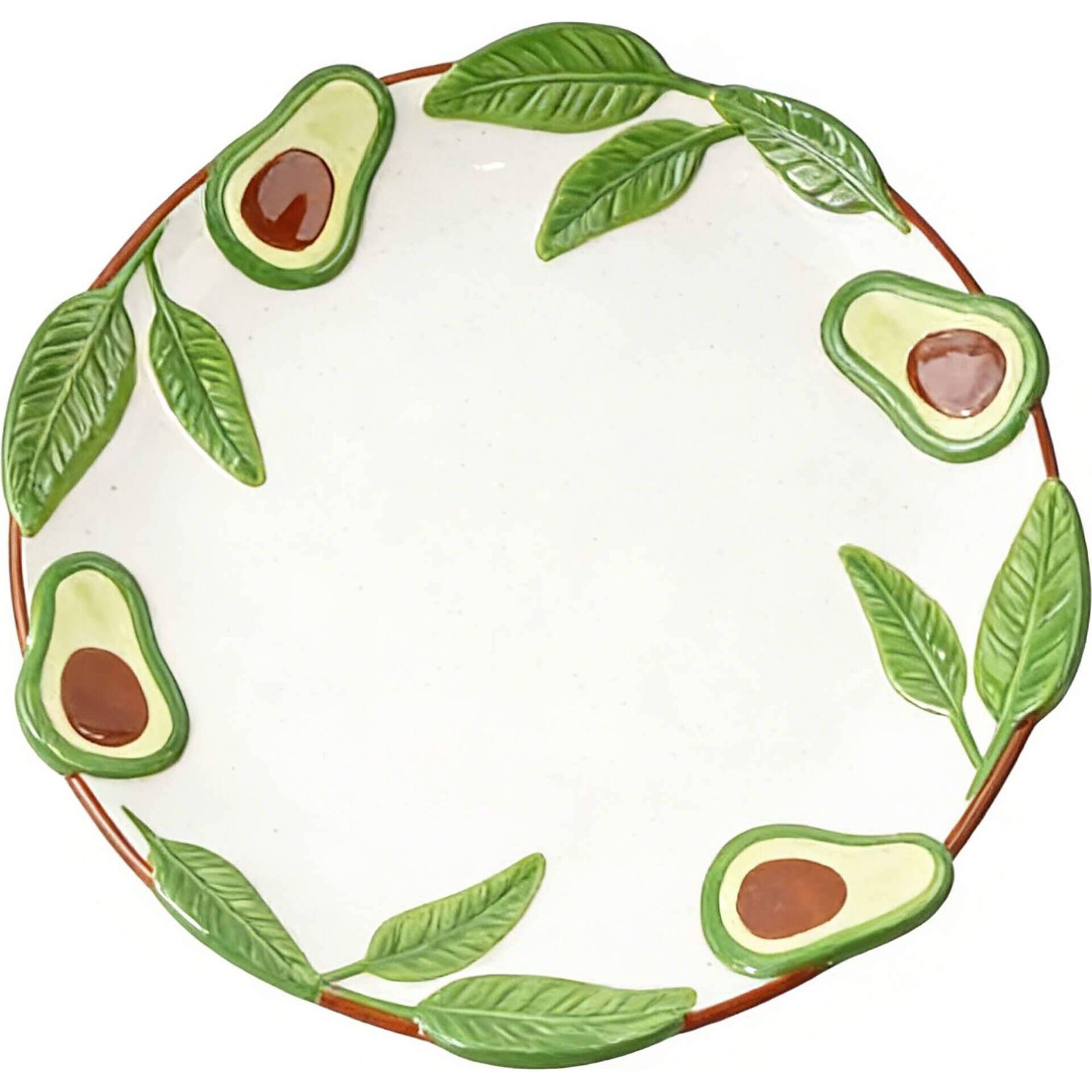 Prato Abacate 26cm Branco Kasa